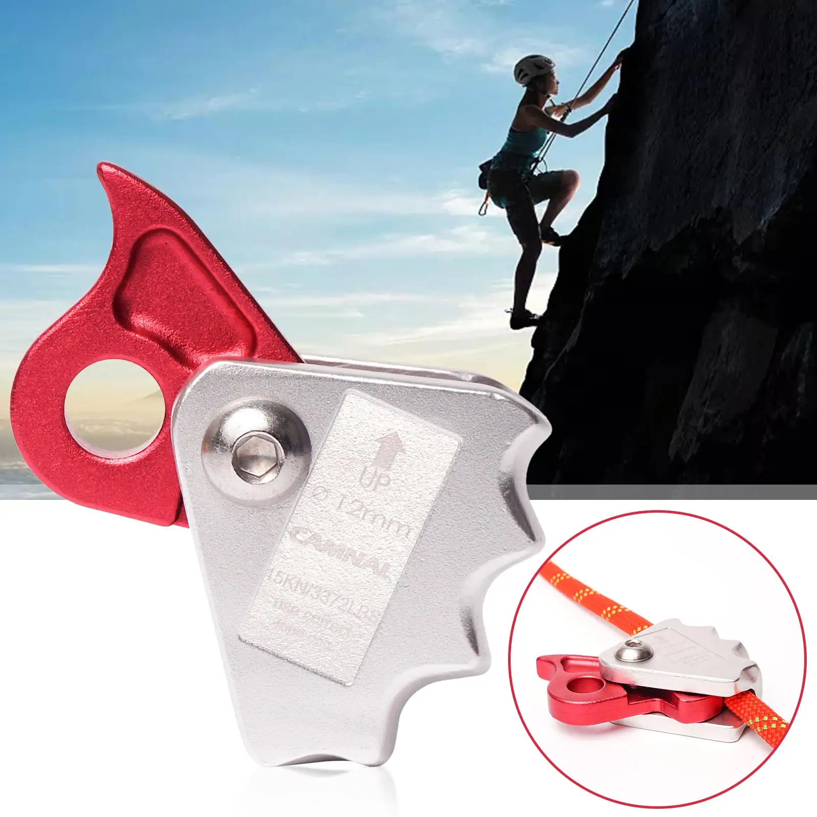 Fall Arrester Mountaineering Rock Climbing Rope Clamp High Strength Self Locking Device for Fall Protection