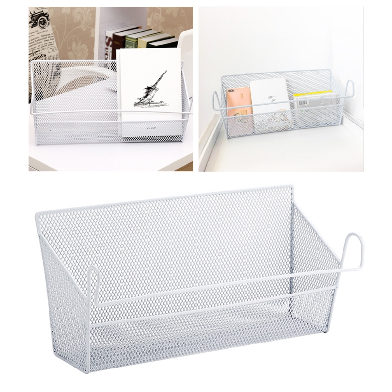 Description Picture 6 of itemBedside Storage Basket Dorm Room Bed Hanging Baskets Metal Mesh Desktop Corner Shelves Organizer Rack for Book Phones Drinks