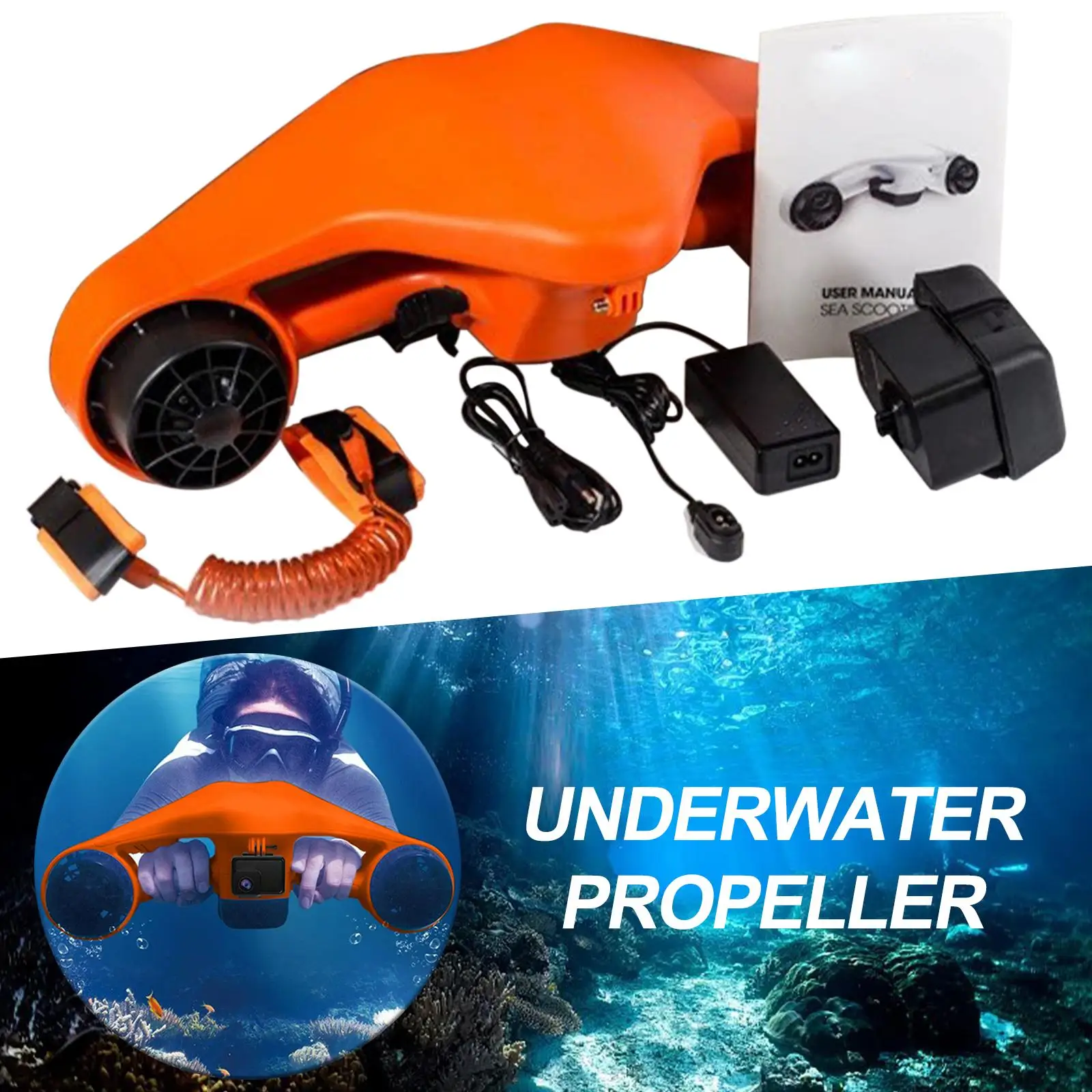 Electric Sea Scooter Water Propeller Diving Booster 3 Speed for Water Sports
