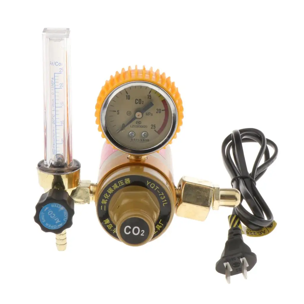 Co2 Carbon Dioxide Pressure Reducer Heated Pressure Gauge Regulator