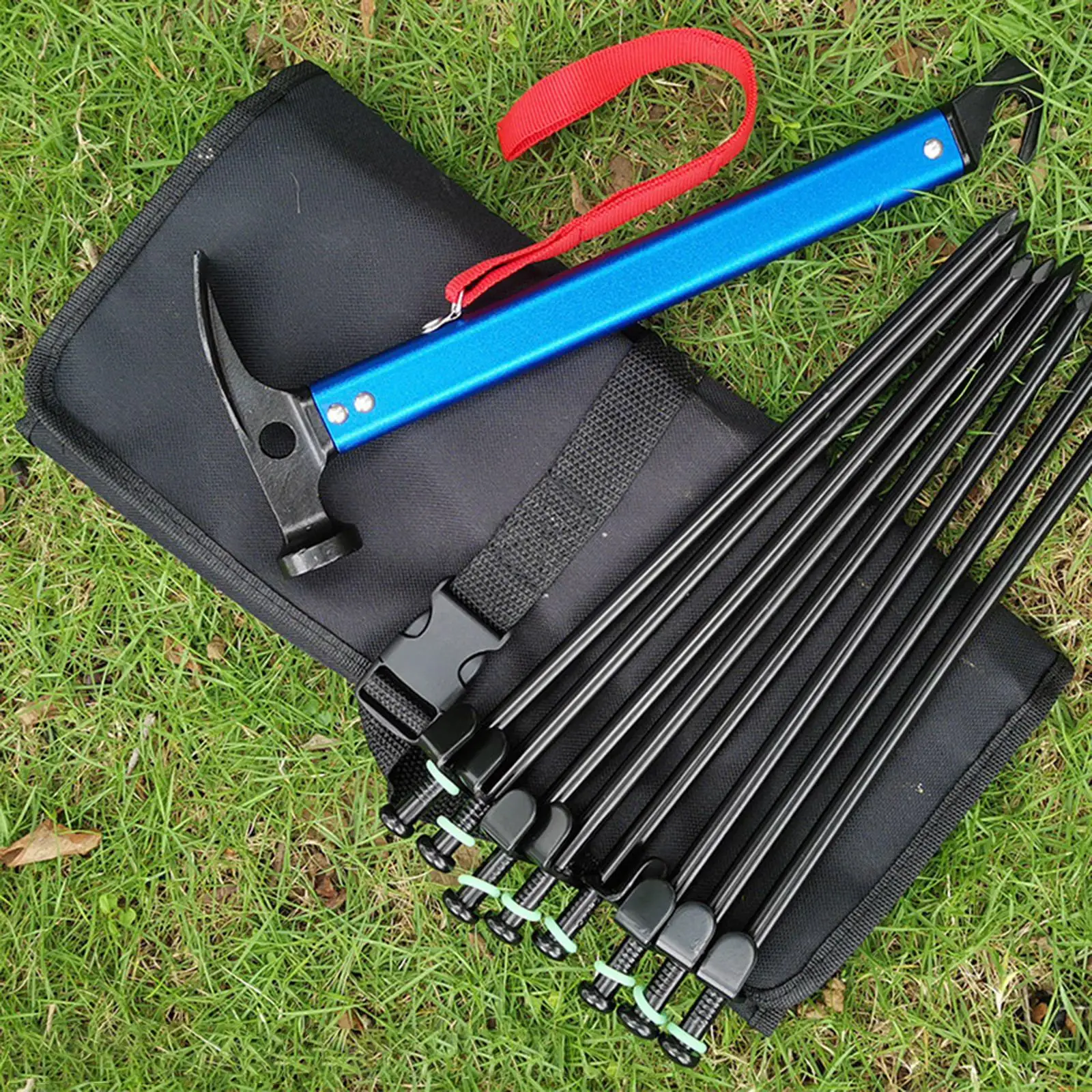 Roll up Bag Organizer Holder Portable Hiking Camping Tent Stakes Storage Bag