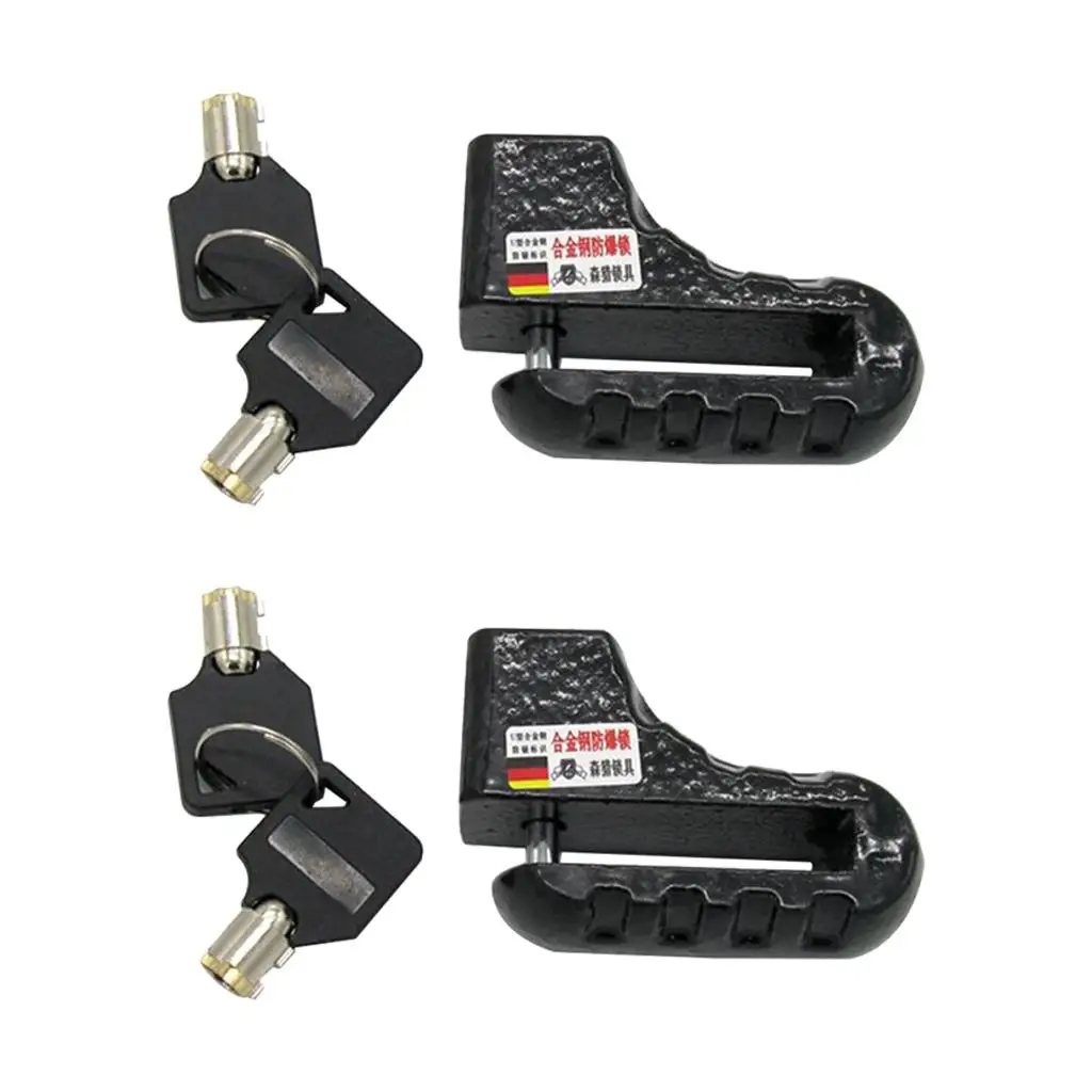 2x Antitheft Motorcycle Bike Scooter Wheel Disc Brake Alarm Lock with 