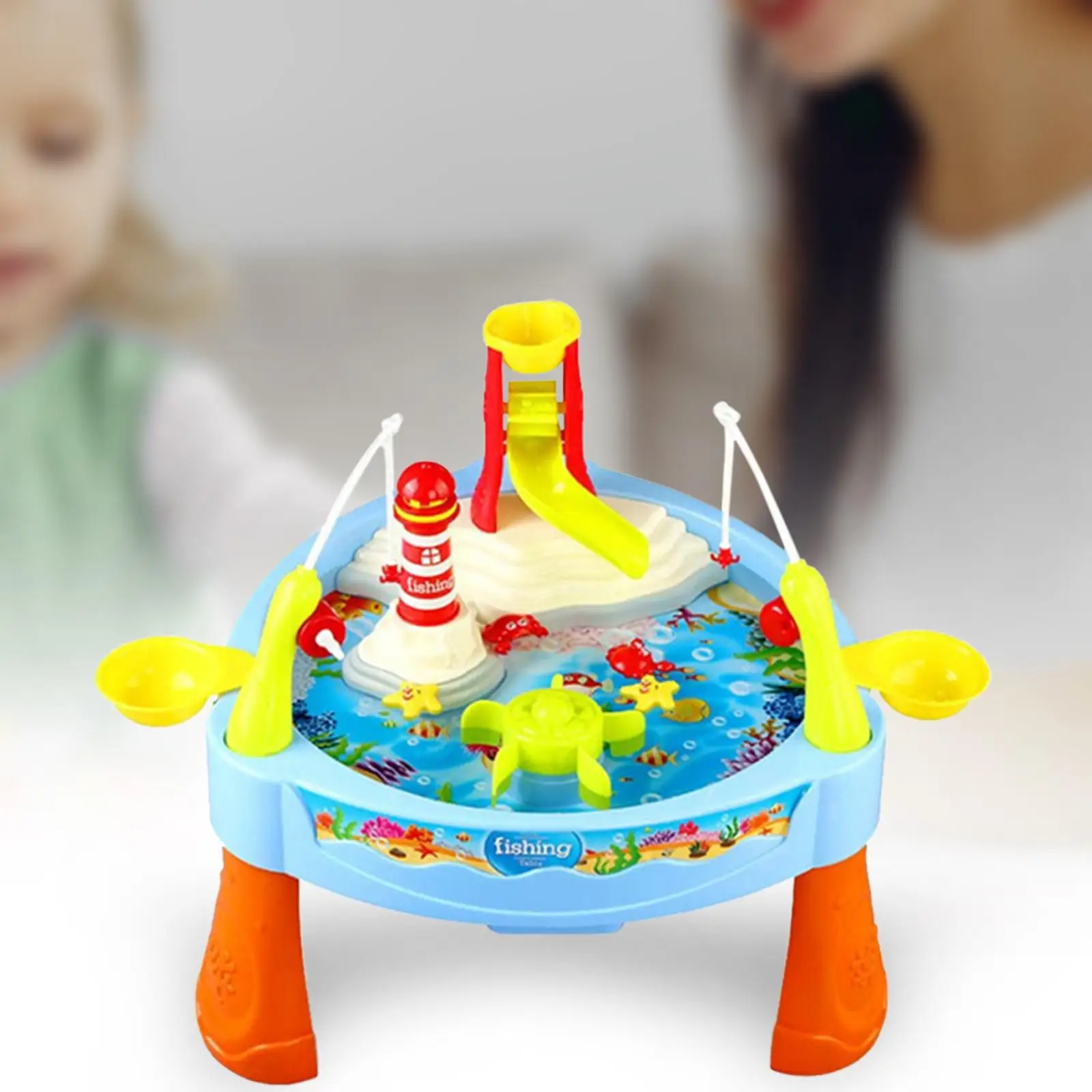 Water Circulating Fishing Game Board Play Set Water Table Toys Small Water Playing Table Outdoor Beach Toys for Activity Beach