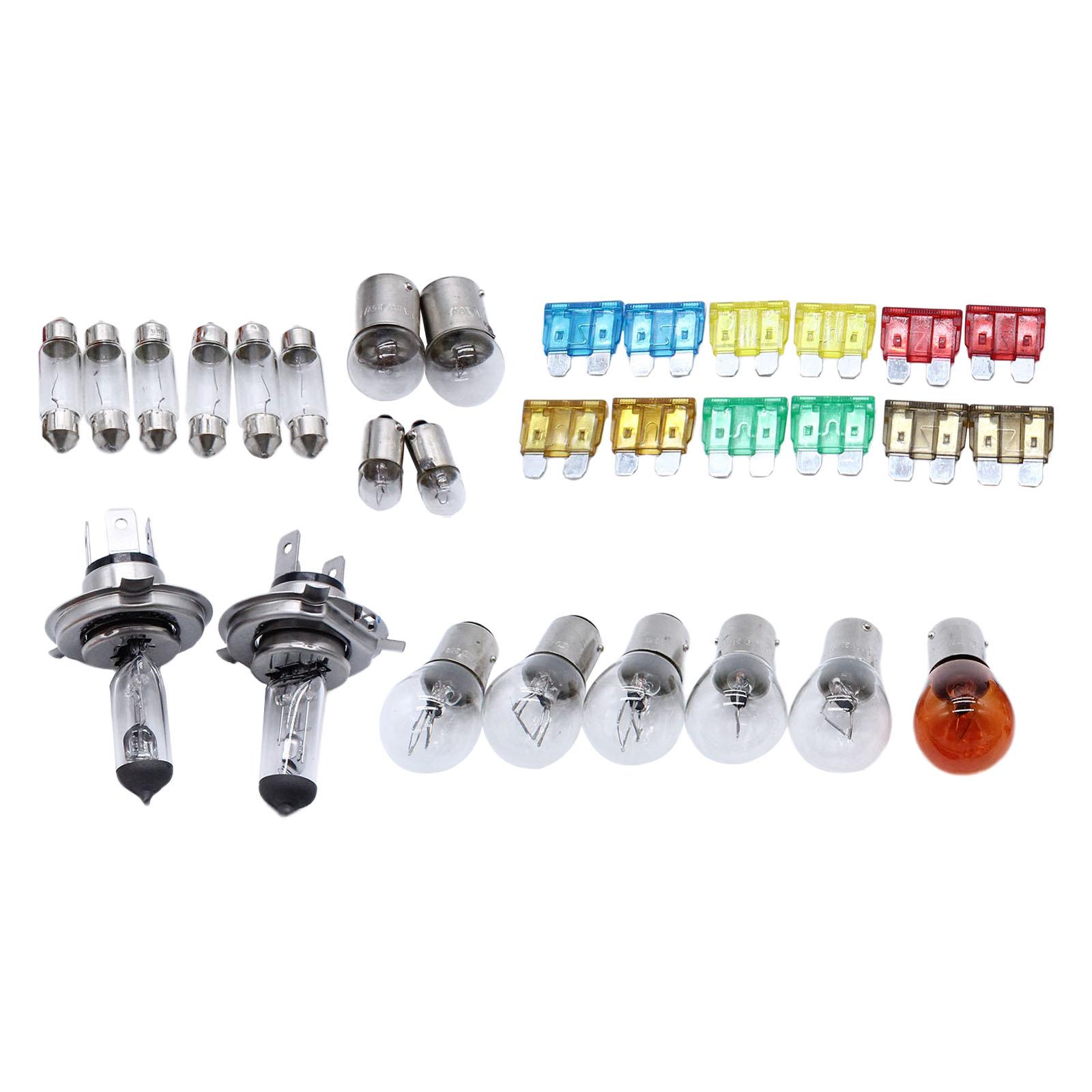 30 Pieces H4 Light Bulb Kit Set Automotive Headlight Bulbs Kit Spares Parts Fit for Cars