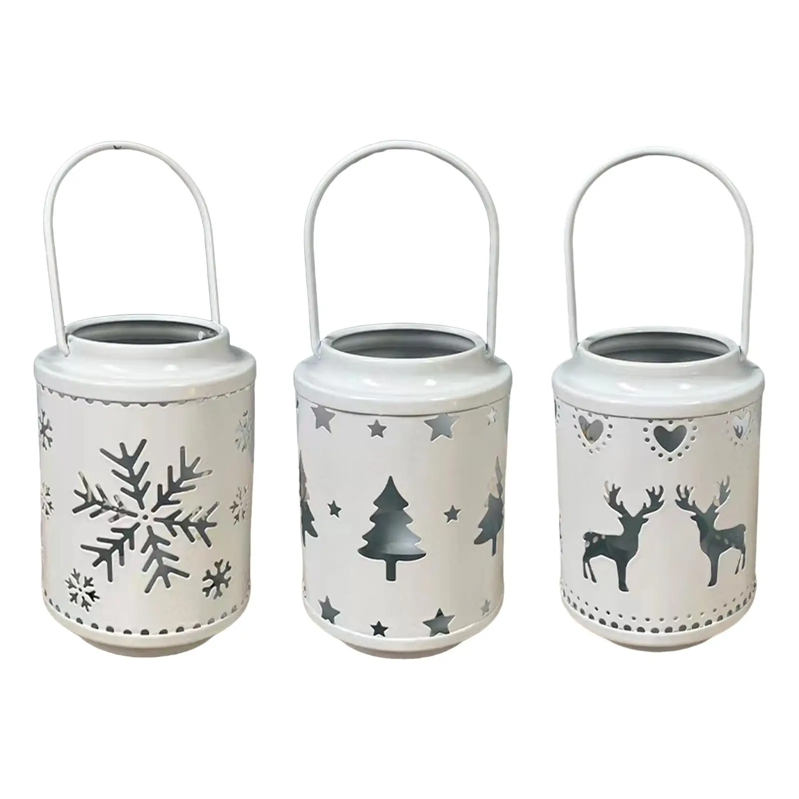 Metal Christmas Candle Lantern Candle Holders Home Decor for Outdoor