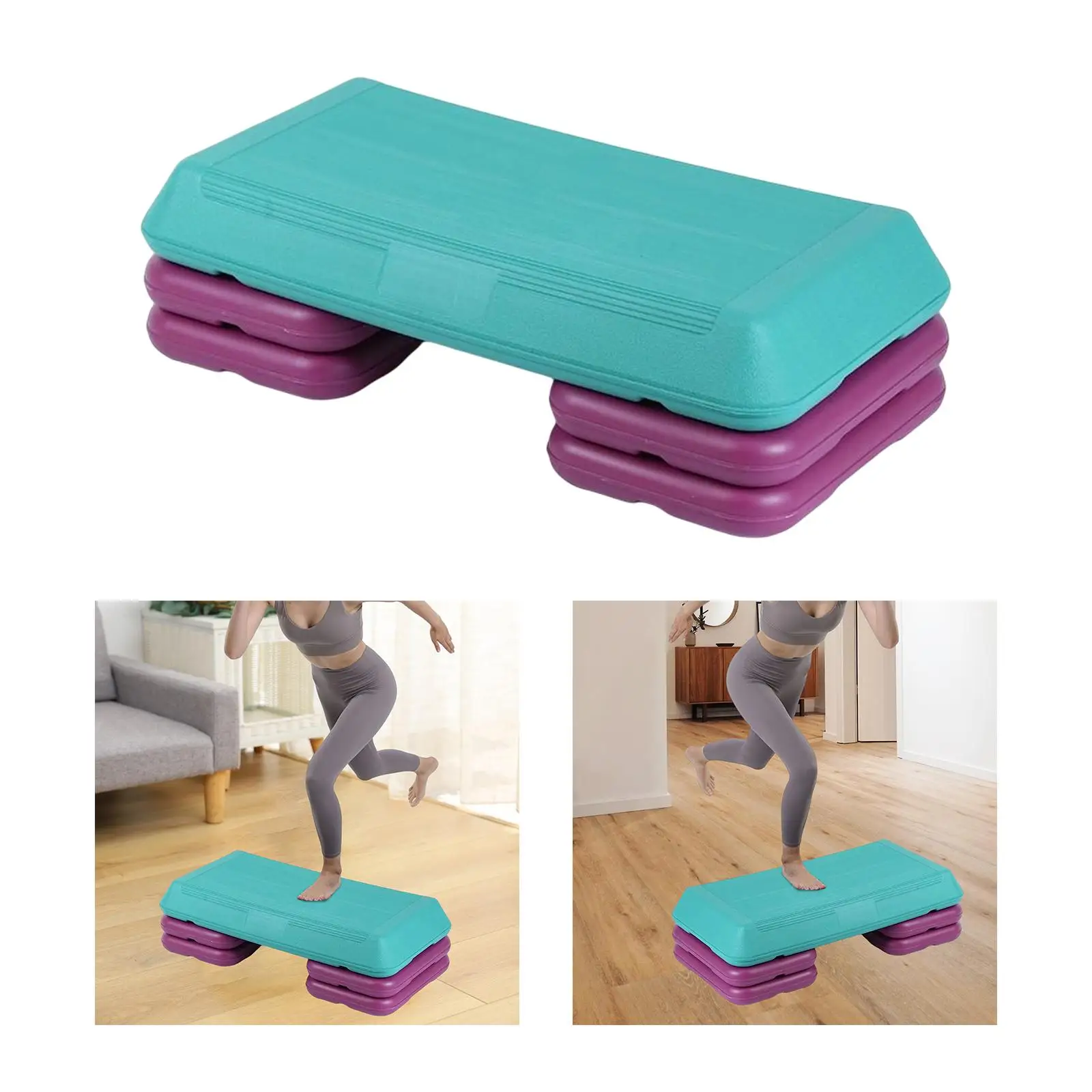 Fitness Pedal Non Slip 3 Adjustable Heavy Duty Aerobic Step Trainer for Children Adults Balancing Home