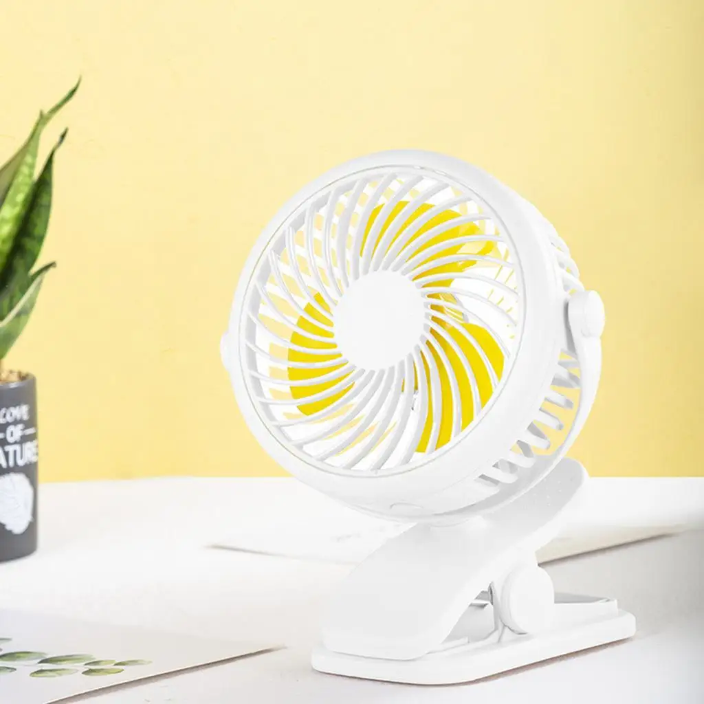 USB Powered Clip on Fan 720° Rotation 3 Speeds Portable Small Fan