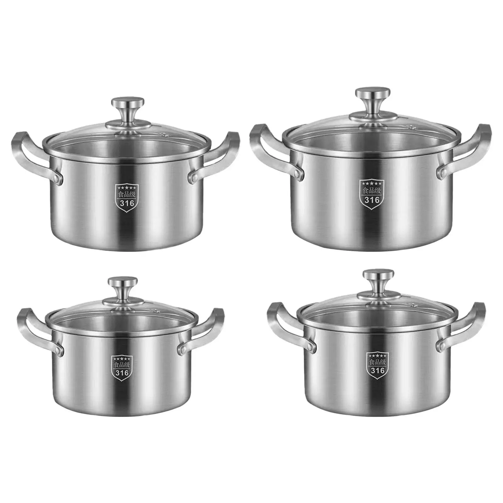 Soup Pot Cookware Ergonomic Handle Saucepan Frying Pan Cooking Pot Stockpot Stainless Steel for Restaurant Bar Kitchen Cafe
