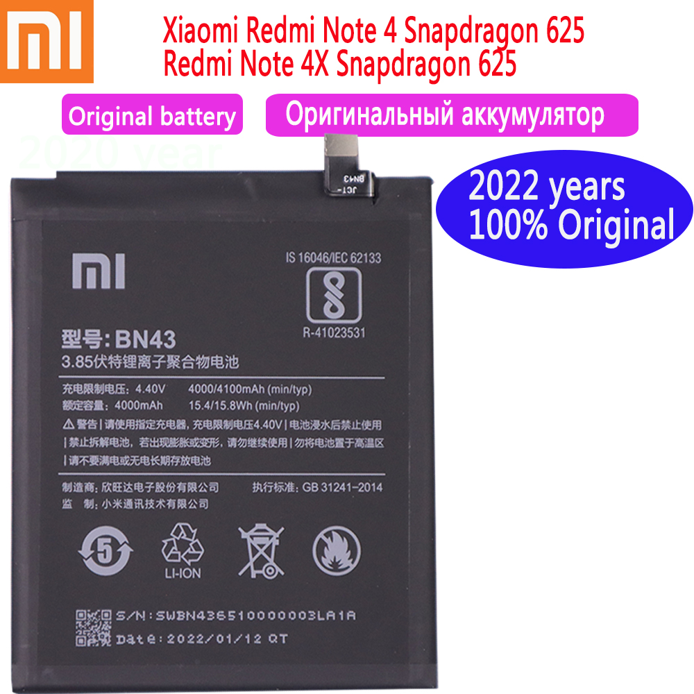 baterai xiaomi redmi note 4x snapdragon original