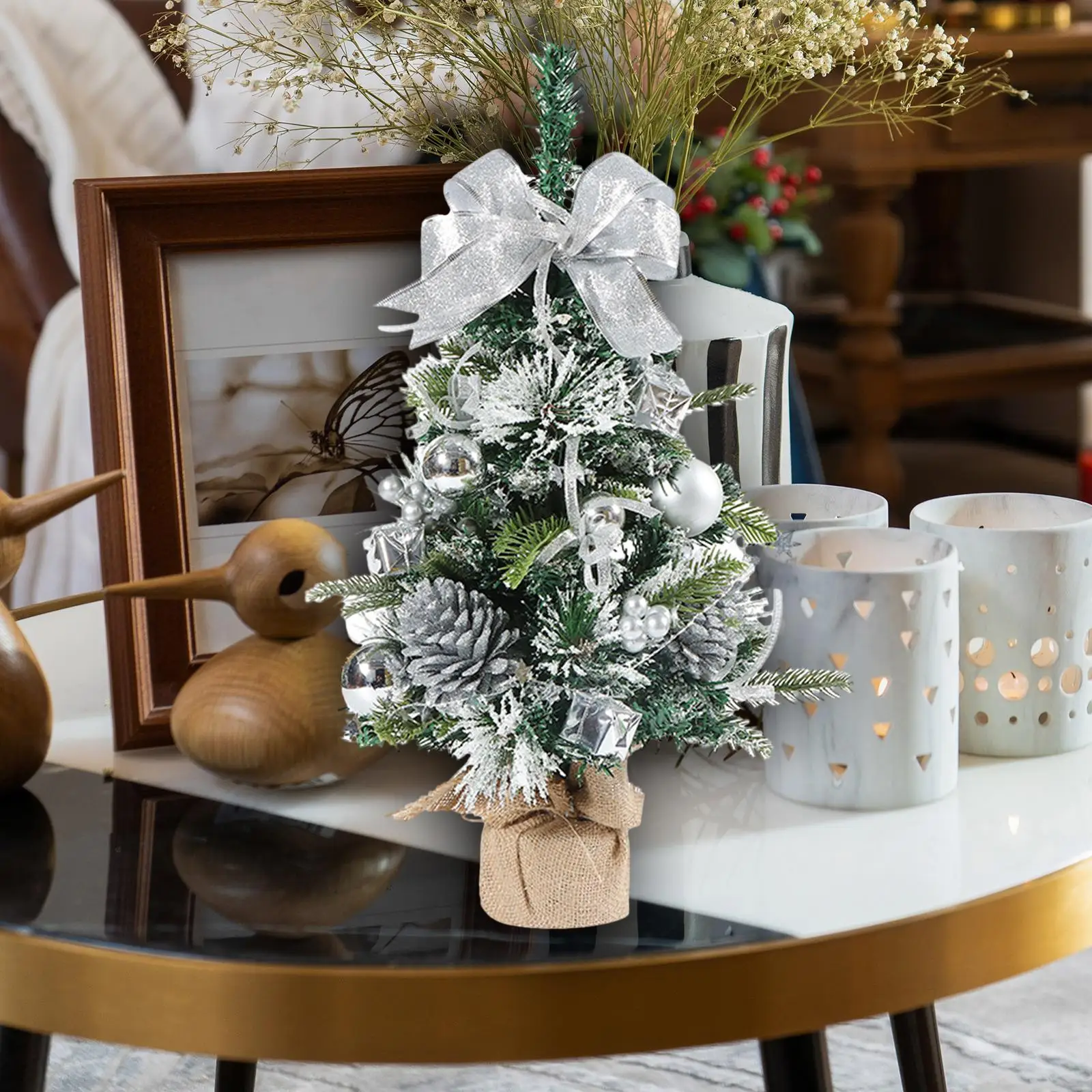 Table Christmas Tree Artificial Mini Christmas Tree for Shelf Holiday Office