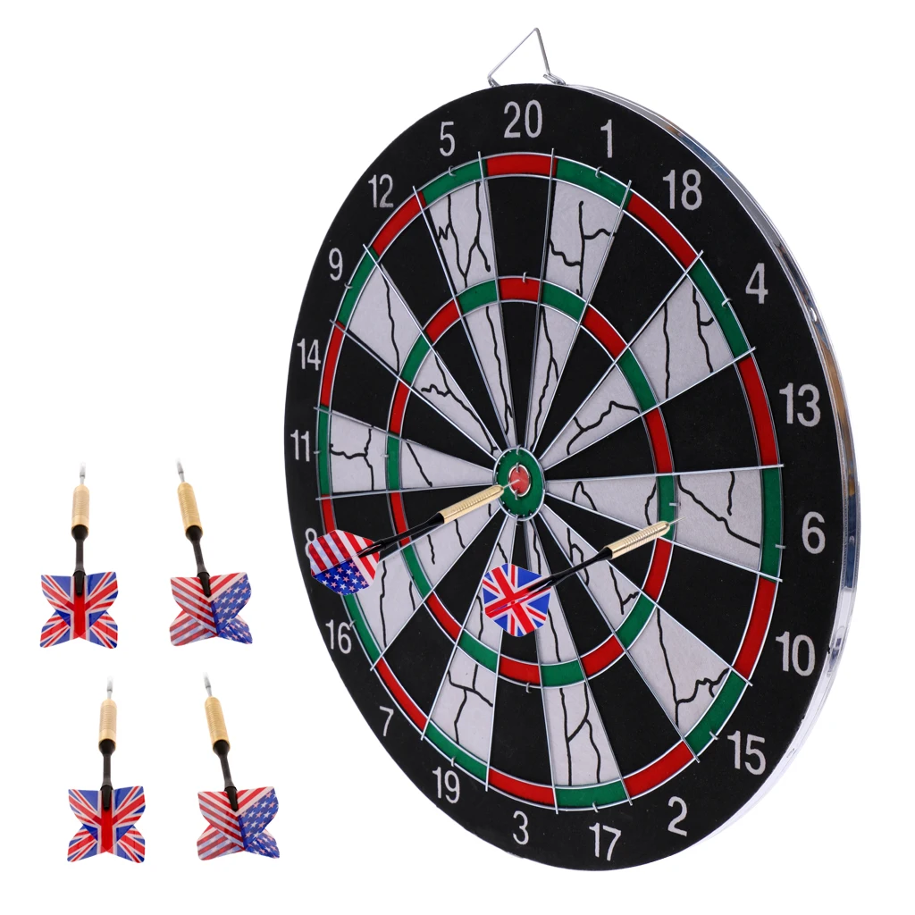 15inch Double-sided Board Game w/ 6 Brass Darts Set Indoor Party Game