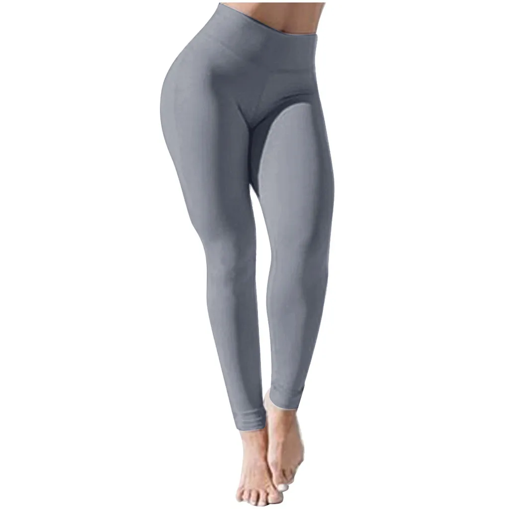 Leggings Womens Elastic Butt Lifter Pants Trousers Fitness Solid Color High Waisted Leggings Gym Wear Belly Control Pantalones