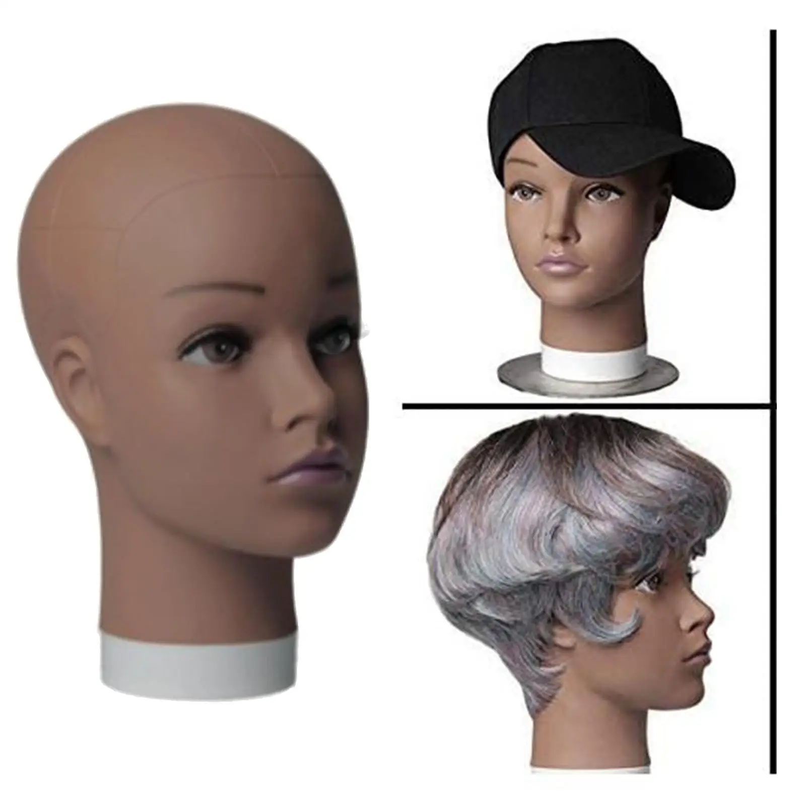  Head Model Bald Professional for Display Hat Making Wigs Glasses Display Beginner