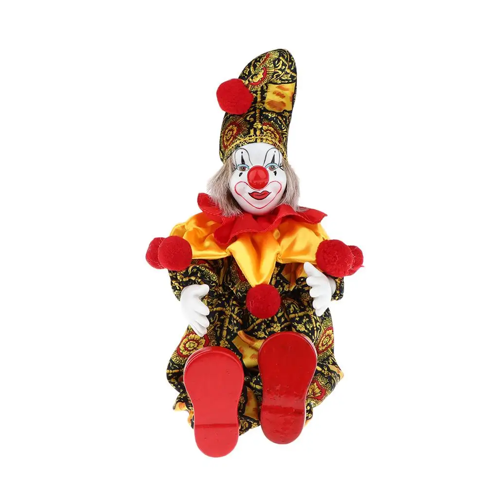  Doll Hanging Foot Clown Model, Circus Props Home Decoration Desk Ornaments, B