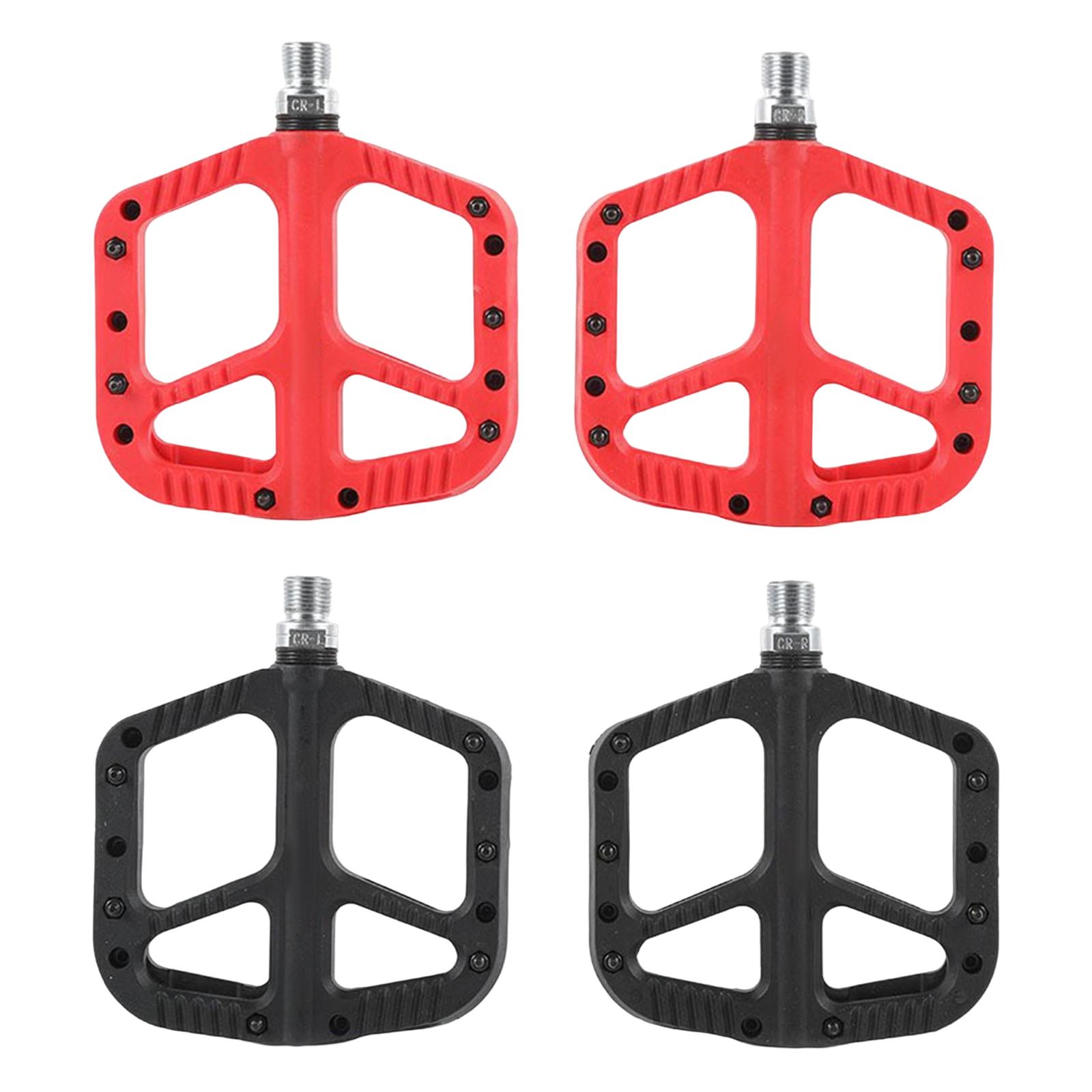 Mountain Bike Pedals Lightweight Nylon Flat Pedals DU Bearing Bike Platform Pedals for BMX Mountain Road Bike