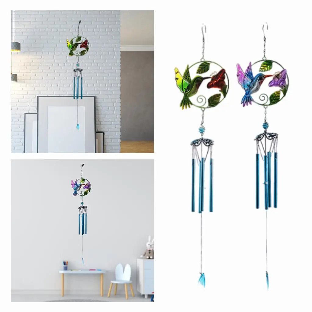 Stained Glass Bird Wind Chime Hanging Pendant Ornaments