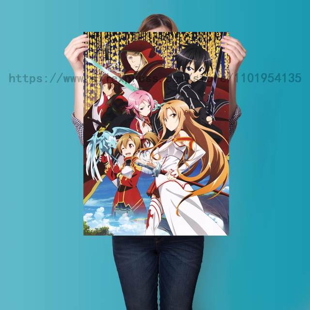 Cartoon world Sword Art Online Kirito Kazuto Kirigaya Home Decor Anime  Poster Wall Scroll