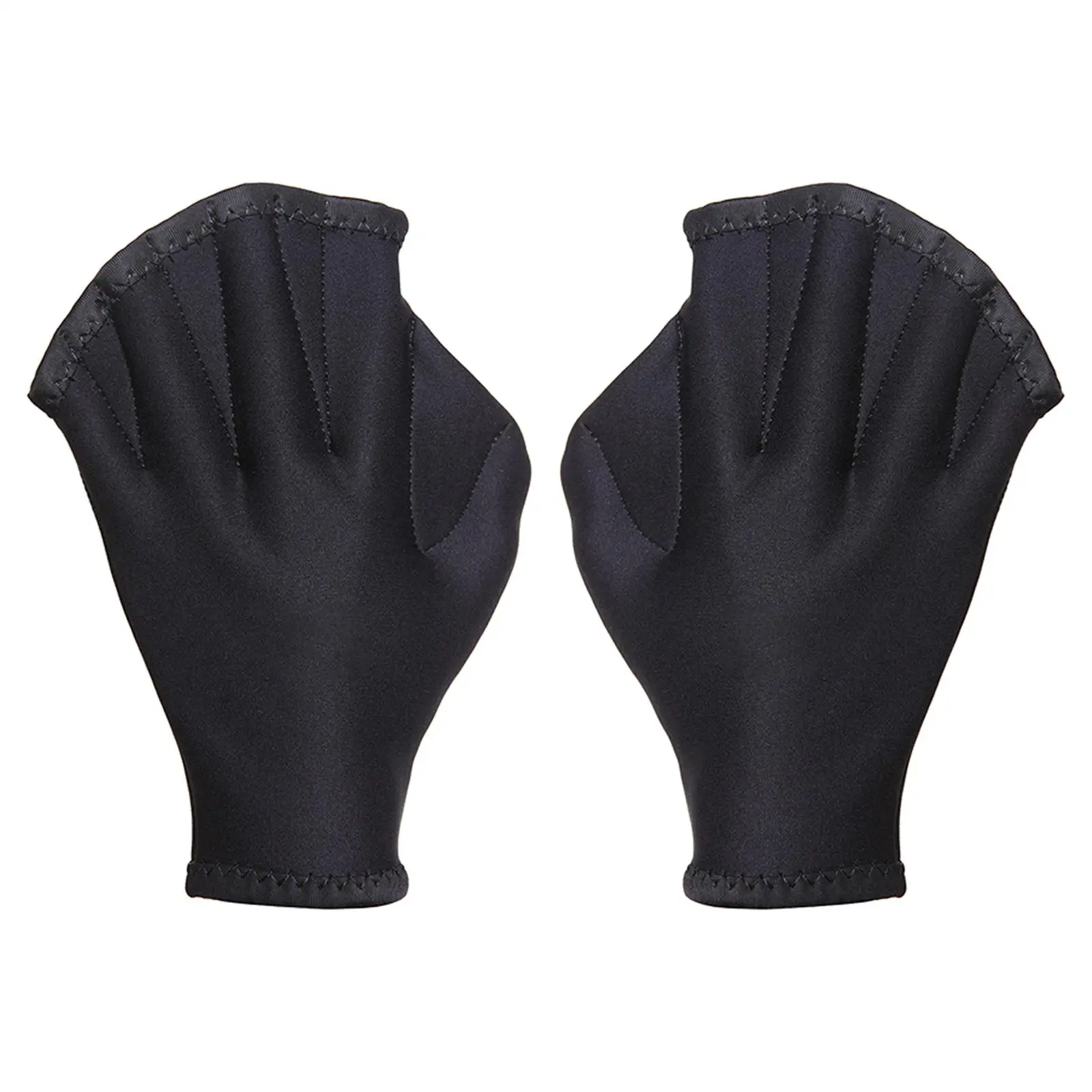 1 Pair Aquatic Swimming Gloves , Webbed Fingers Fitness (Black) for Exercise Training
