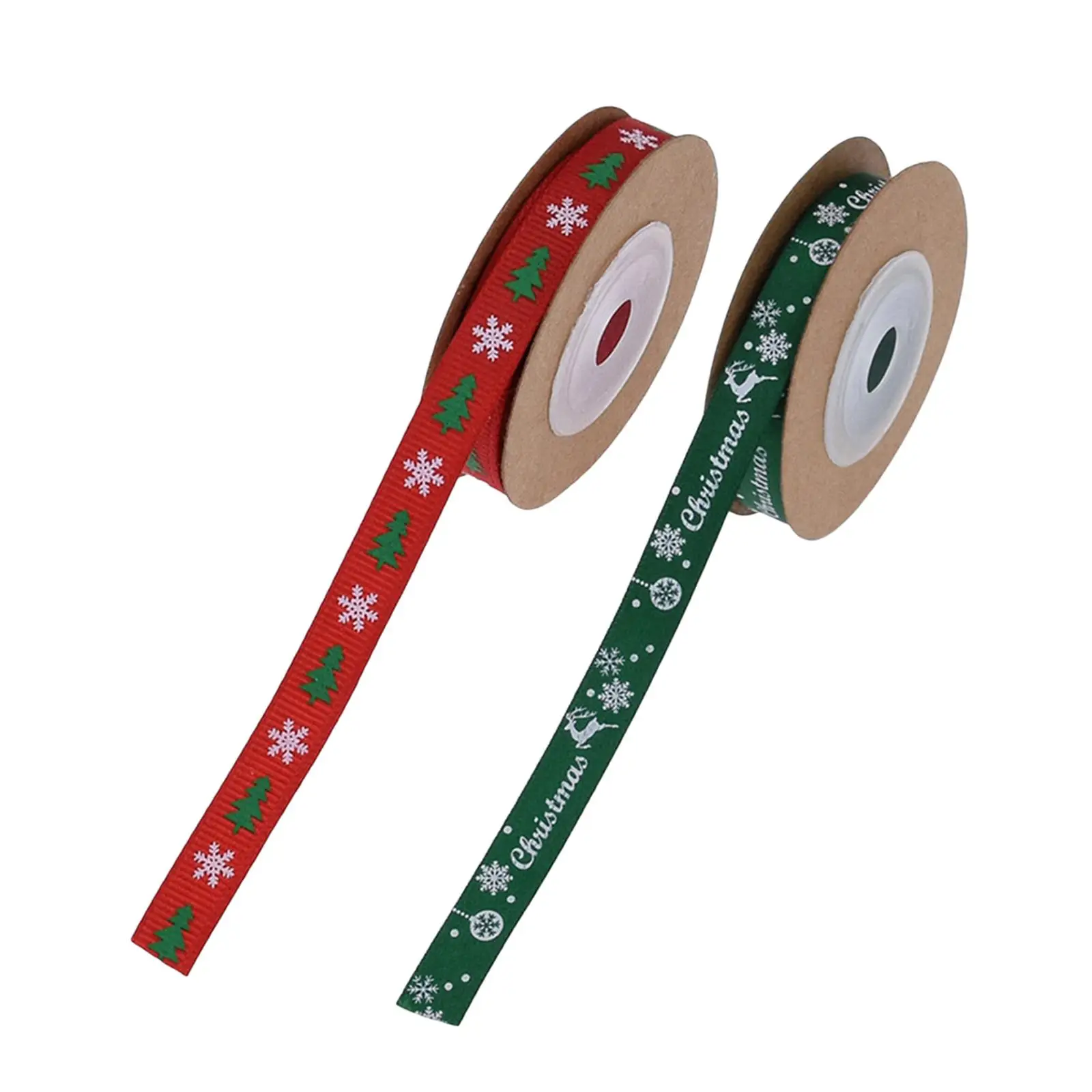 Polyester Holiday Christmas Ribbon Printed for Craft Sewing Xmas Decor Party Gift Wrapping