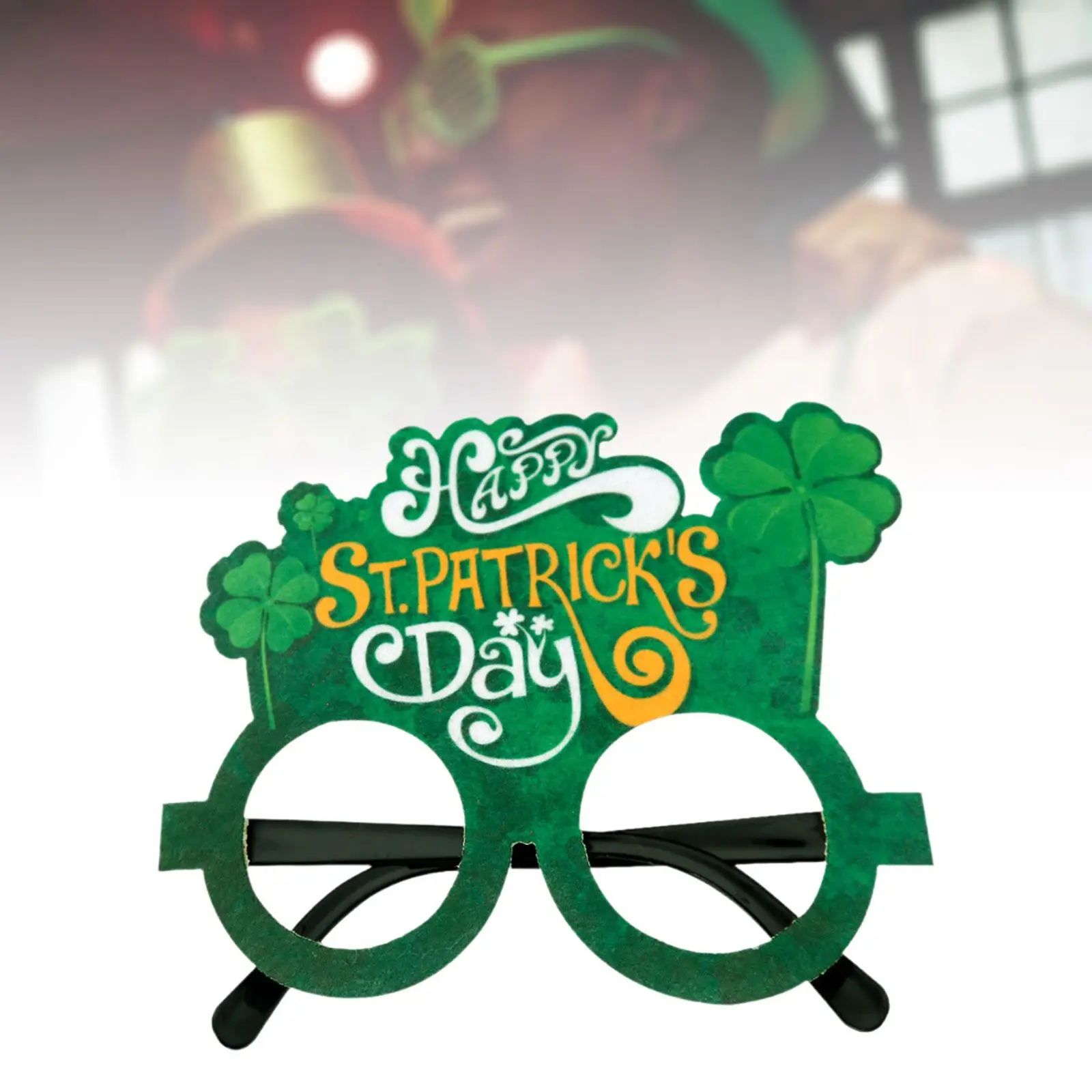 Green Saint Patricks Day Glasses Shamrock Top Hat Photo Props Fashion Fancy Eyeglasses for Costume Supplies Favors Kids