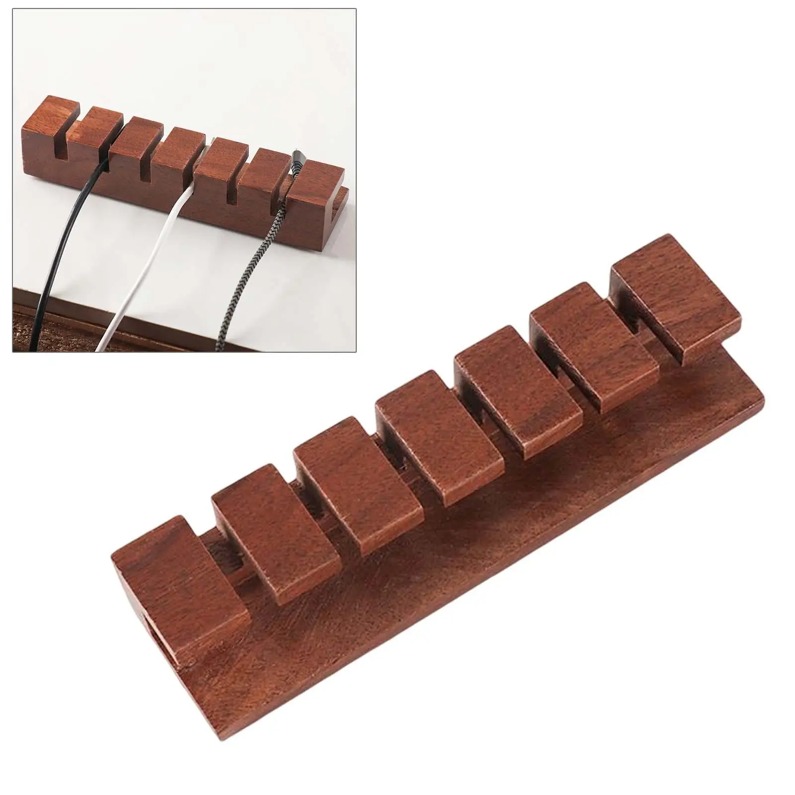 Wooden Cable Organizer Wire Manager Organizing Wire Storage Holder Winder for Mouse Wire Computer Home Office Desktop