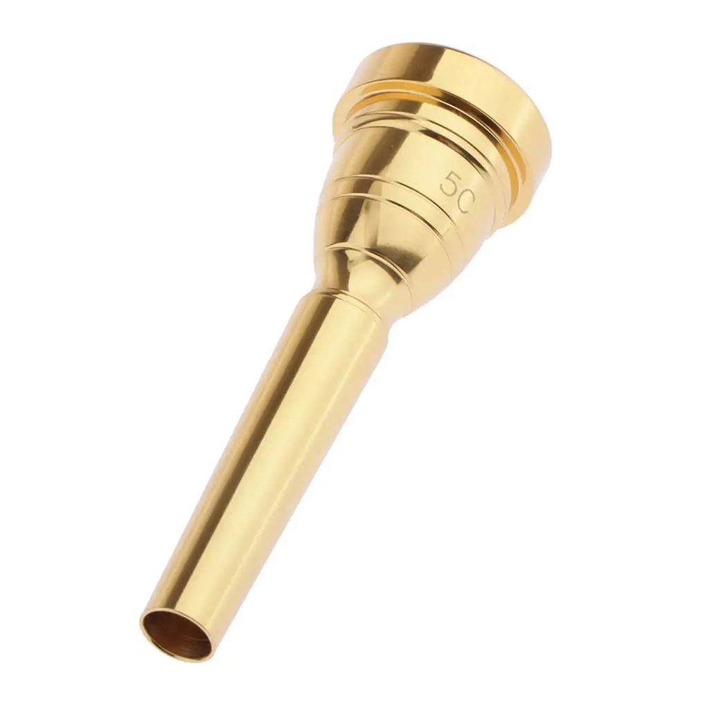 Trumpet Mouthpiece Replacement 5C Size Gold Plated Rich  Musician Instrument Accessory as Gift to Beginner Advanced Players