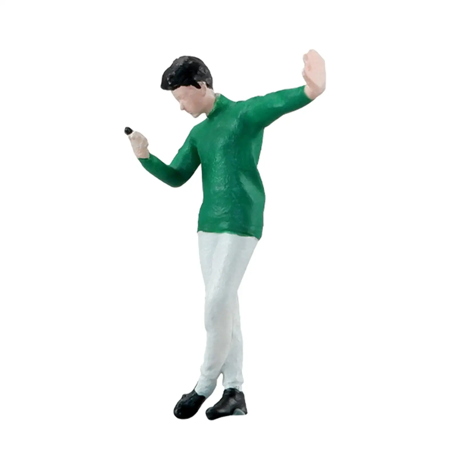 1:64 People Figures Green T Shirt Man DIY Crafts Miniature People Figurines for Dollhouse DIY Scene Diorama Ornament Accessories