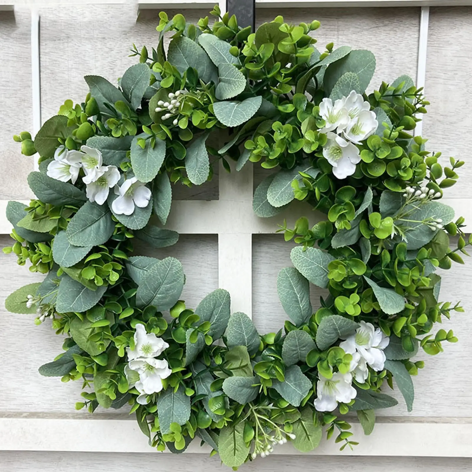 Large Floral Wreath 16.54 inch Farmhouse Season Artificial Flower for Spring Summer  Farmhouse Faux Wreath for Decoration Gifts
