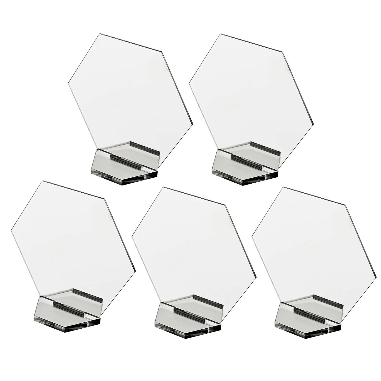 Clear Hexagon Acrylic Place Card Blank Seating Cards Guest Name Cards for Wedding Birthday Party Banquet Decoration