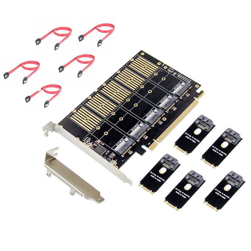 Pcie 5-porta m2 chave b sata3.0 placa