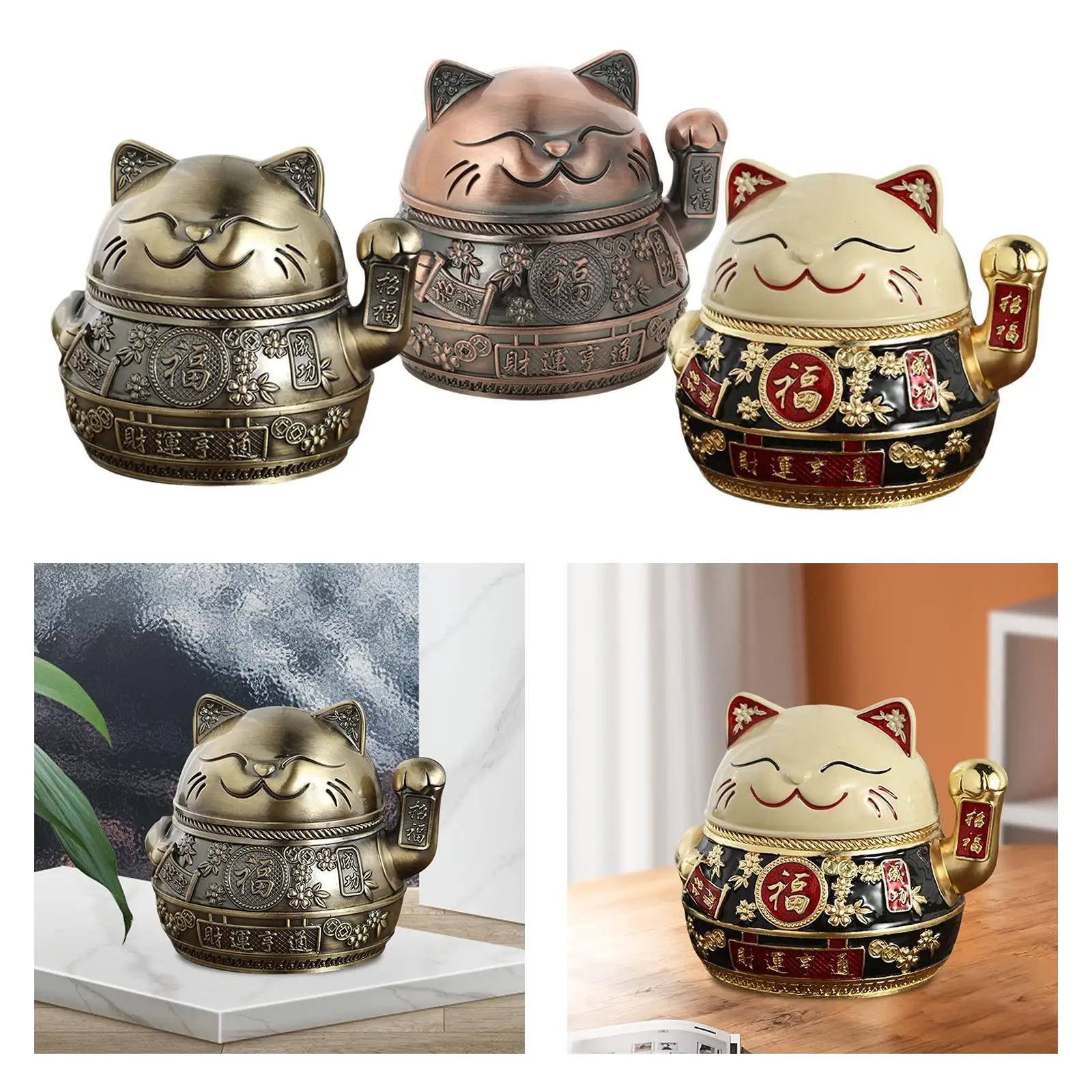 Zinc Alloy with Lid Ash Holder for Tabletop Outdoor Decoration