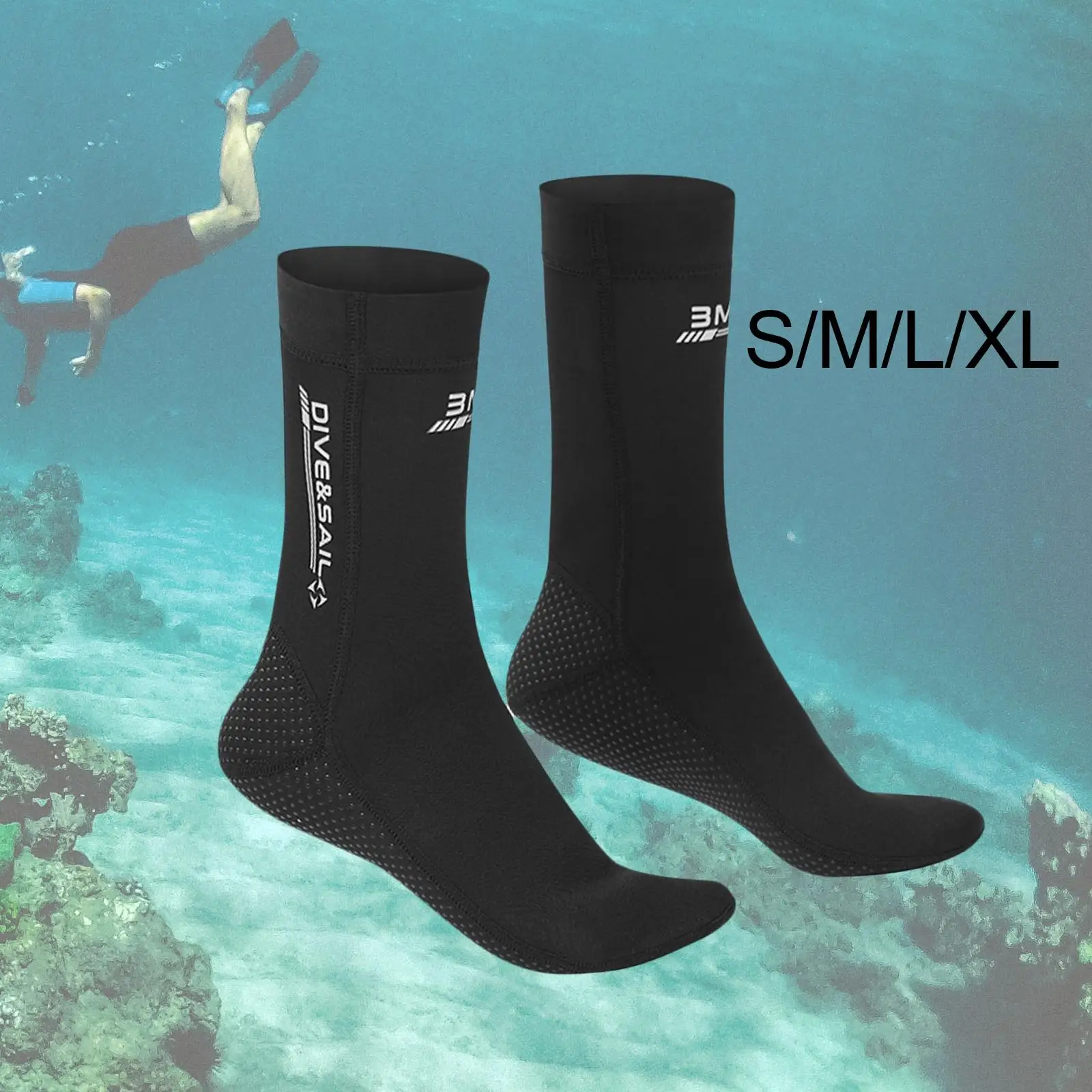 3mm Neoprene Diving Socks Warm Anti Slip Sand Proof Wetsuit Flexible for Surfing Swimming Sailing Beach Outdoor
