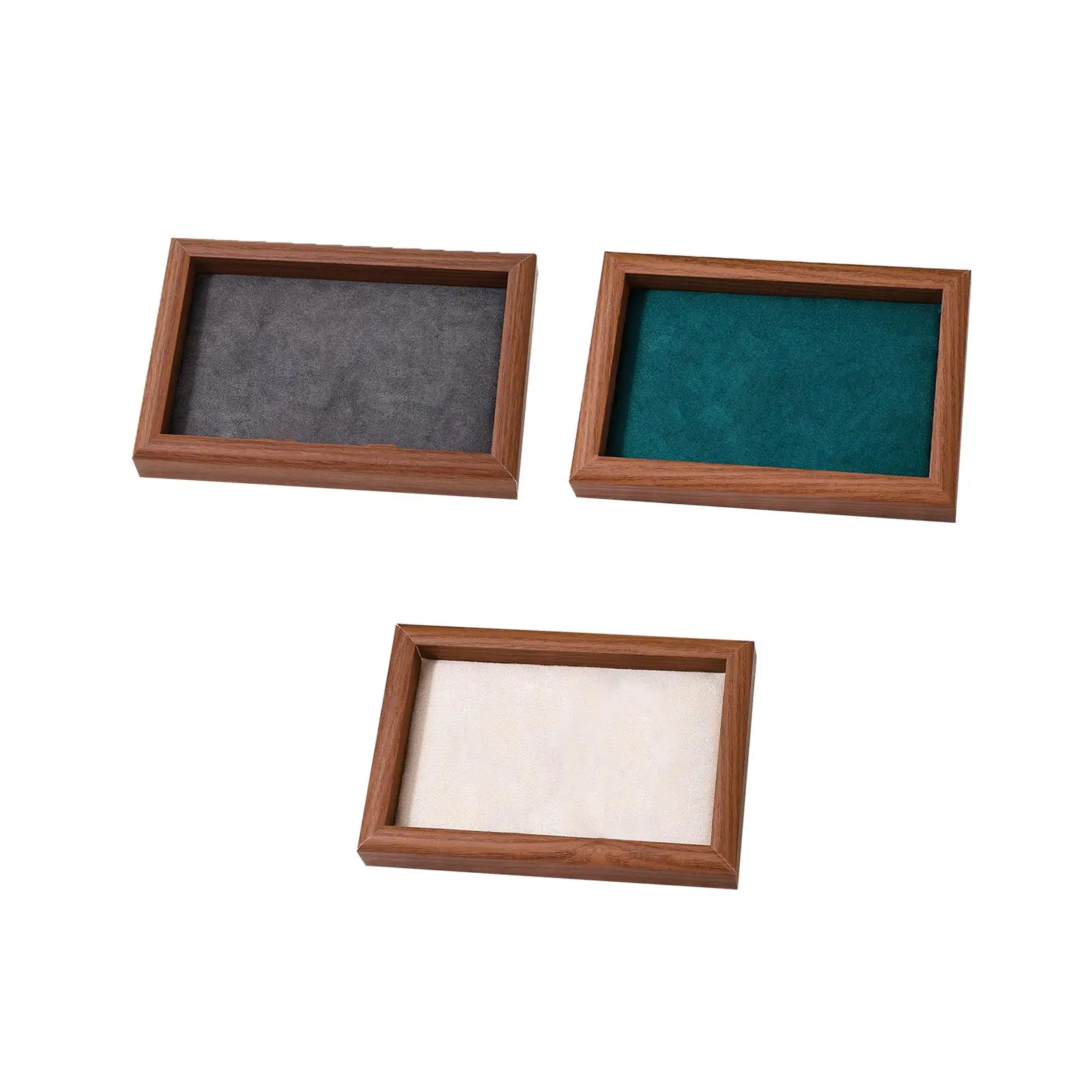 Jewelry Tray Organizer Wooden Showcase Holder Gift Ornament Jewelry Drawer Organizer for Pendants Necklace Watches Ring Bracelet