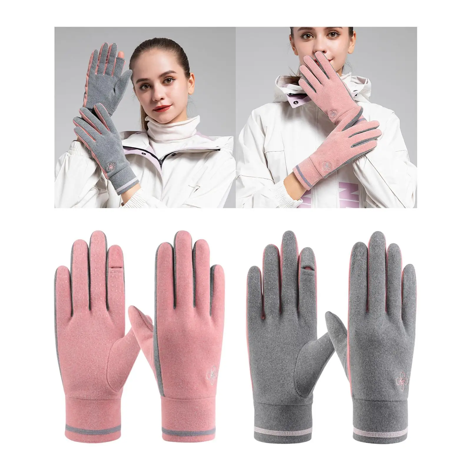 Windproof Winter Gloves Fishing Forefinger Clamshell Touch Screen Glove