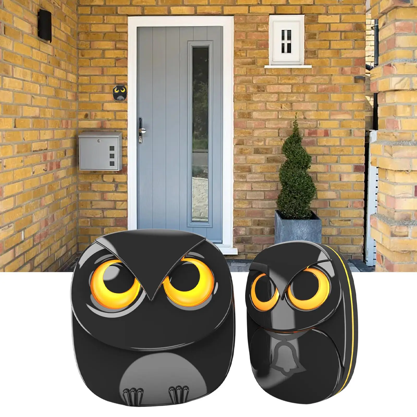 Wireless Driveway Security Alarm Attachments Easy Installation Waterproof Stable Owl Shape for Outside Home Shed Garage AU Plug