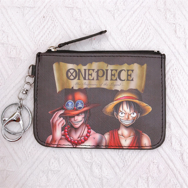 WSHLLLFC Leather Anime Wallets Teen Anime Purse Luffy Anime Gifts Coin  Credit Card Change Card Holder for Boys Girls Men Women (B)