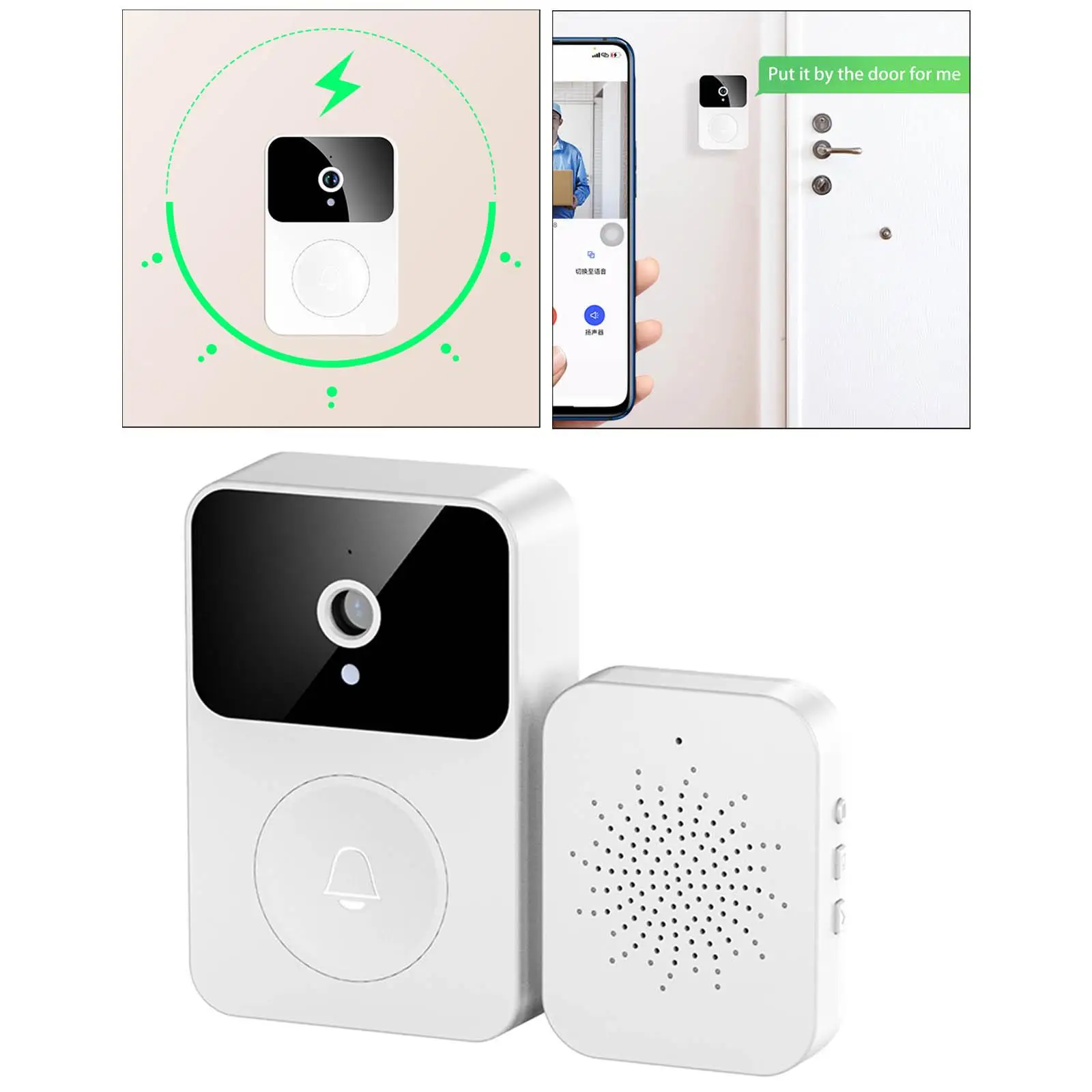 Intelligent Video Doorbell with Voice Changing Intercom Function with Cloud Storage with Wide Angle Home Intercom for Offices