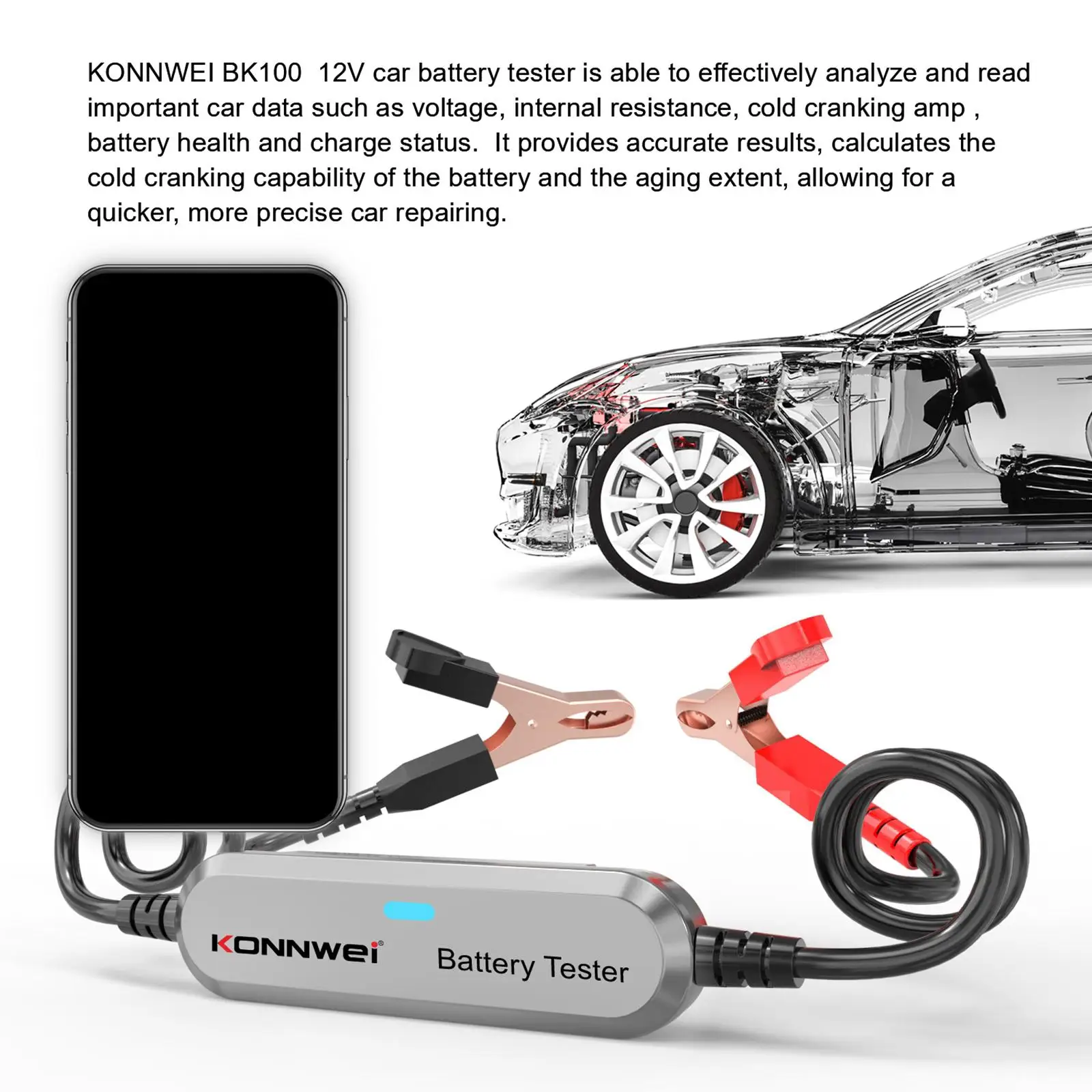 Wireless Car Battery Tester BT Battery Tester Battery Motorcycles