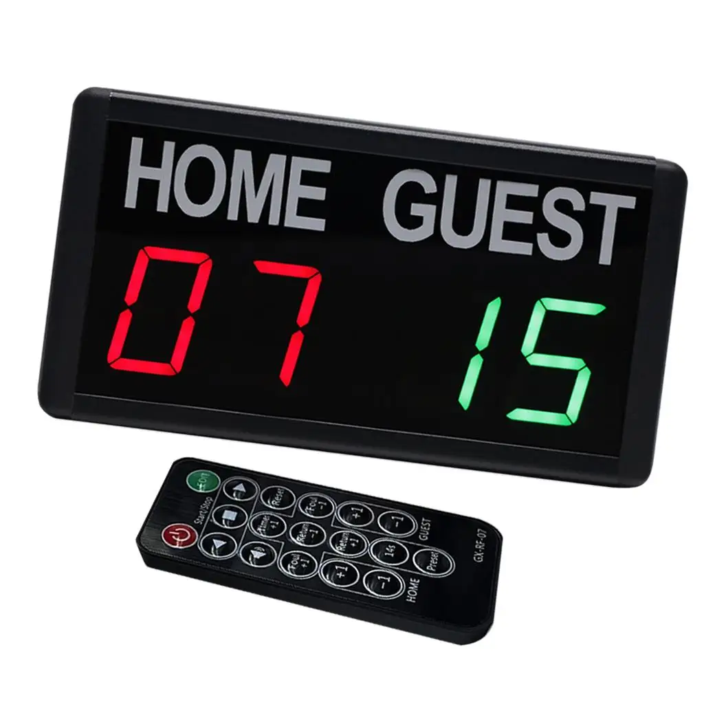 Mini Magnetic Electronic Scoreboard LED Tabletop Score Keeper Remote Control for