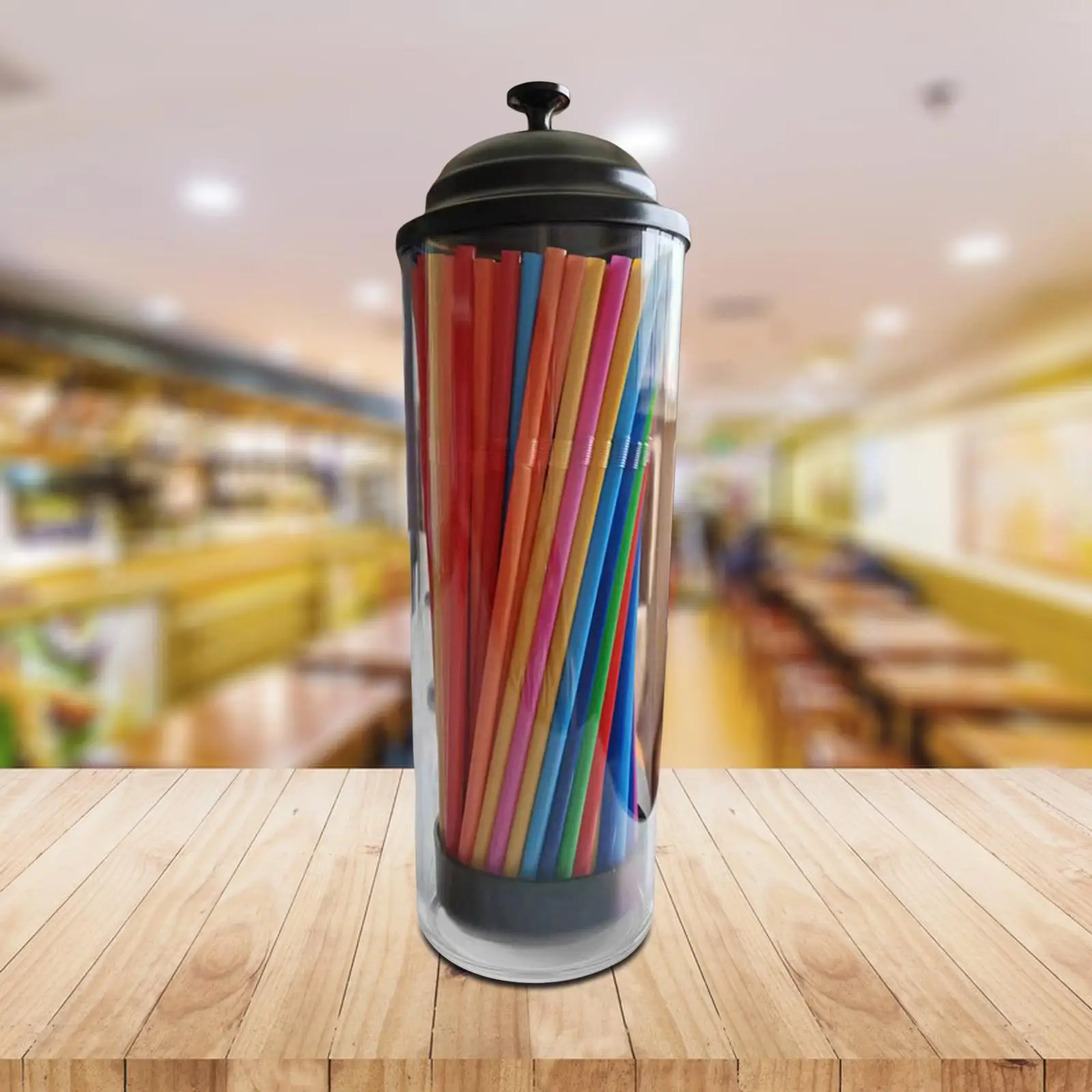 Drinking Straw Organizer Container Drinking Straw Dispenser Straw Dispenser Straw Holder with Lid for Store Home Dining Room