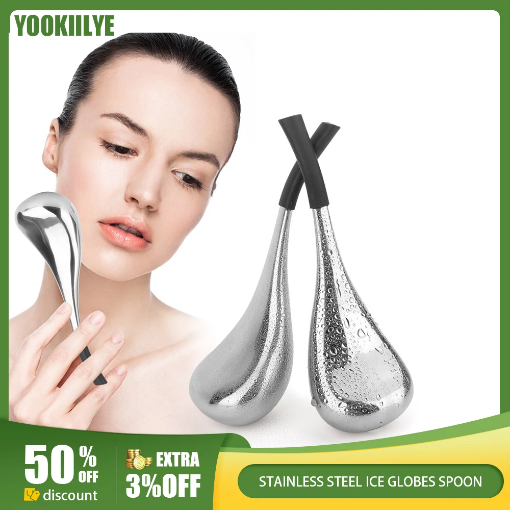 Best of Stainless Steel Ice Globes Spoon Facial Massage Freeze Stick Eliminate Eye Pattern Spa Ball Cryo Roller Cooling Skin Summer Tool Reviews & Tips