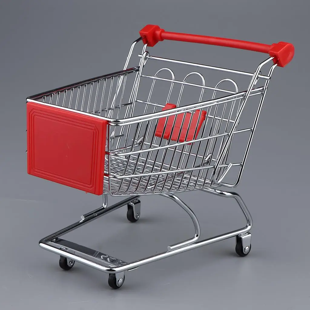 Shopping Day Grocery Cart,  Supermarket Hand Push Cart, Table Top Decoration Accessory