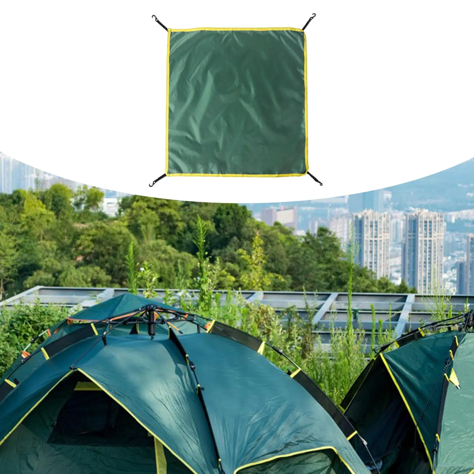 Rainfly Portable Tarp Lightweight Fits 3-4 Person Automatic Tent Waterproof Sunscreen Rain Fly Tent Top Cover for Hiking Camping