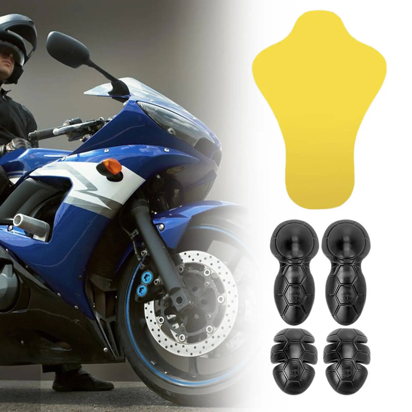 5 Pieces Motorcycle Jacket Insert Armor Protectors Set Back Chest Guard