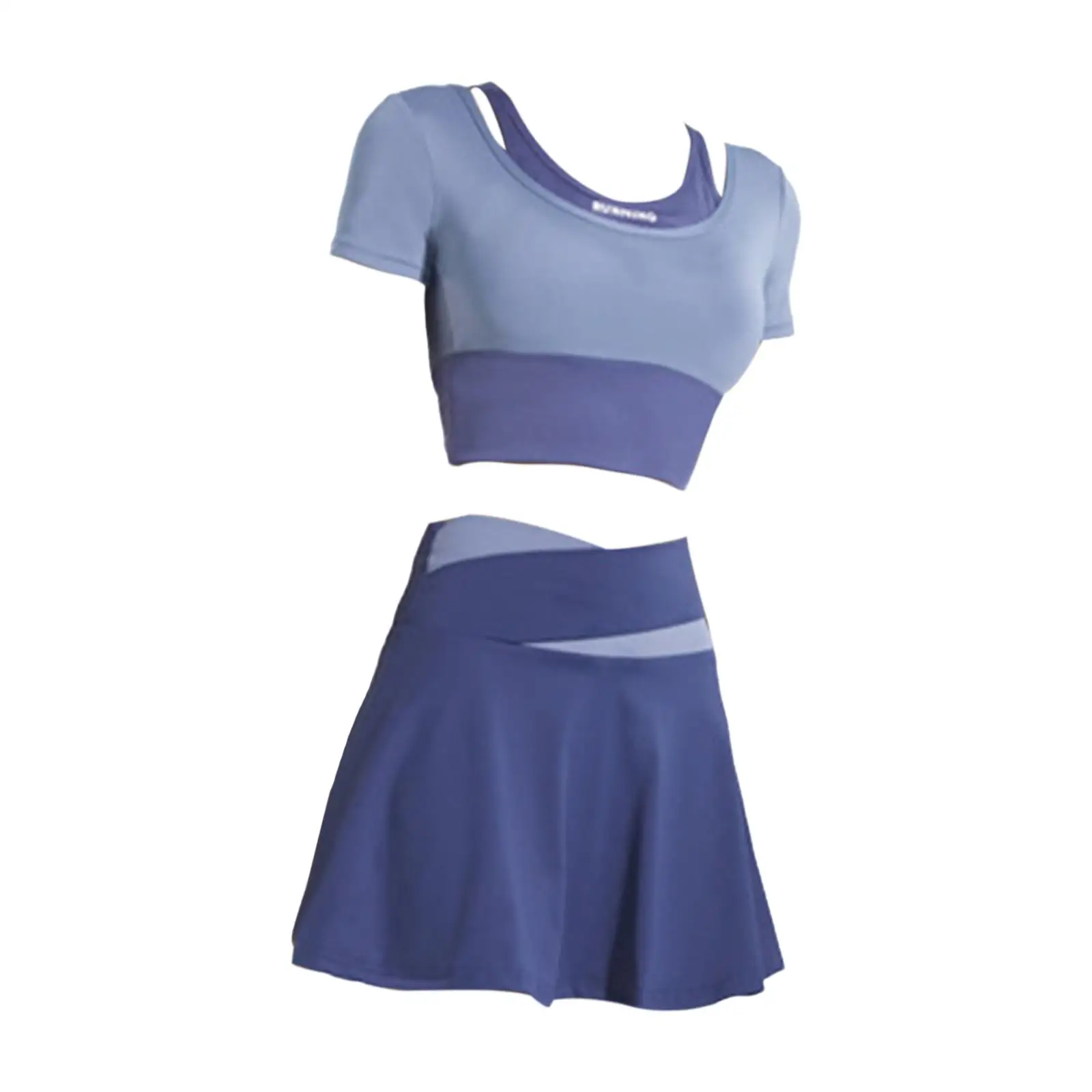 Workout Skirts Short Sleeve Suit Sportswear Tennis Skirts for Sports Fitness