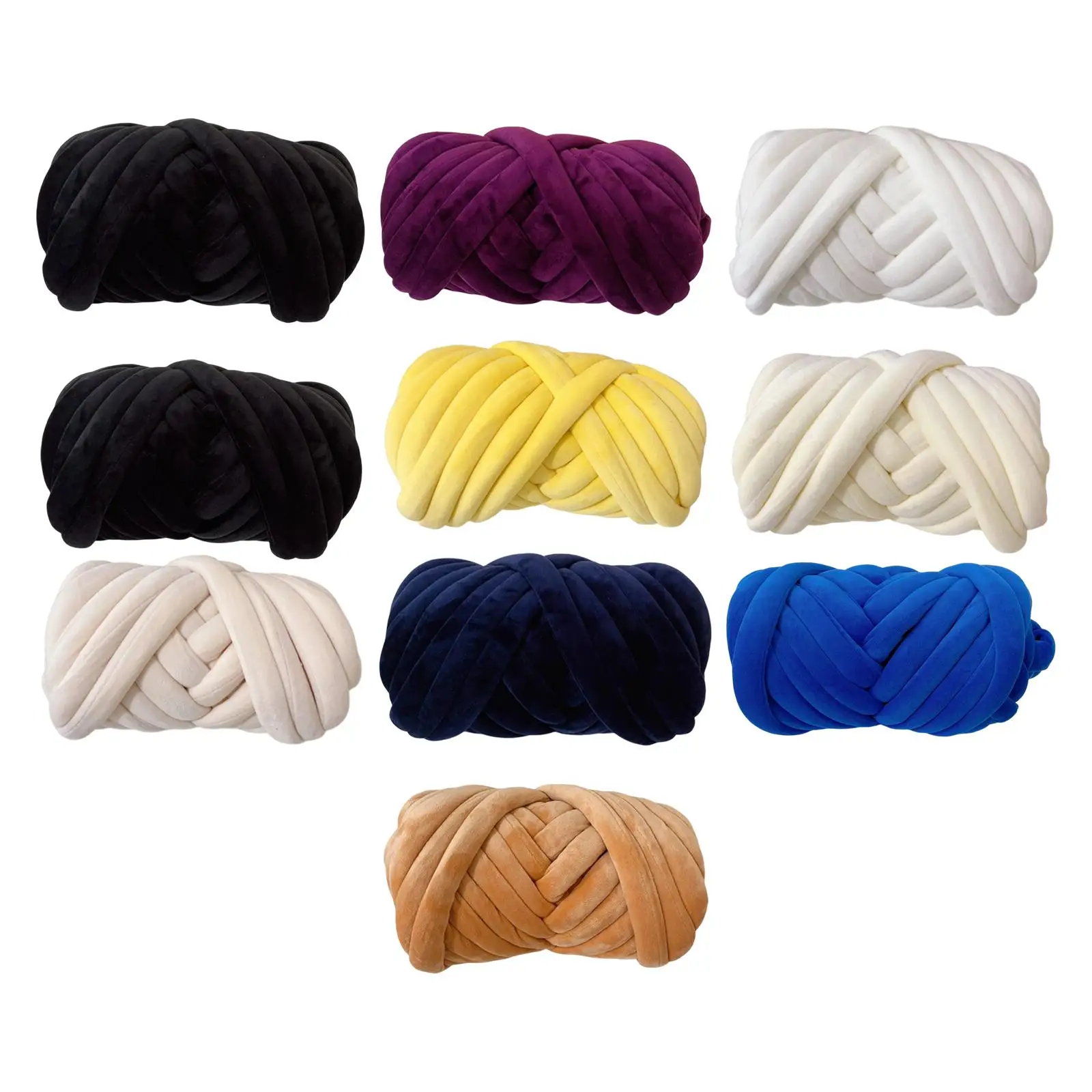 Velvet Chunky Yarn 55 Yards for Crochet Craft Arm Knitted Blanket Mat