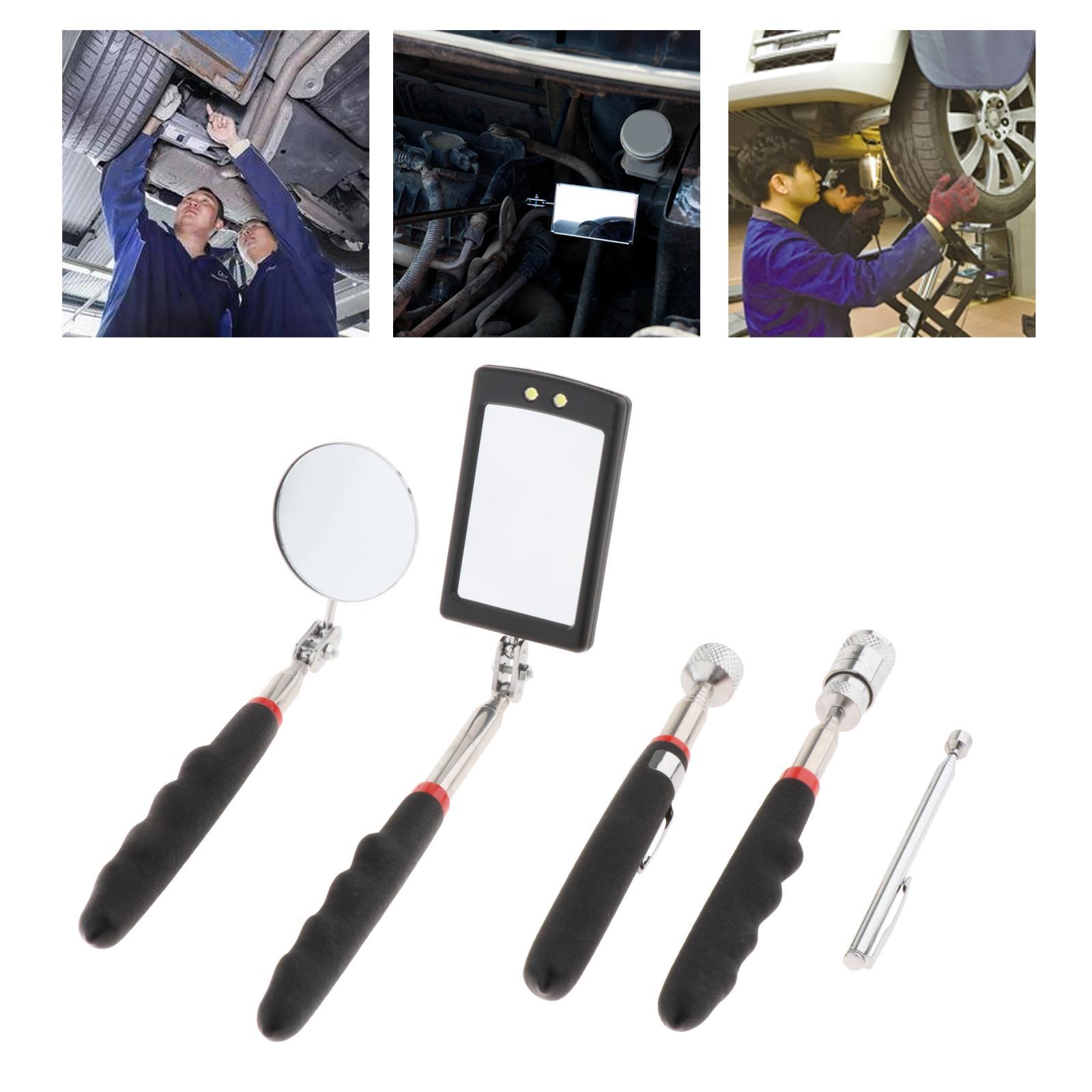 Magnetic Telescoping Pick-Up Tool Kit with Pick up Rod Telescopic Fits for Car Maintenance - 5 Pieces 