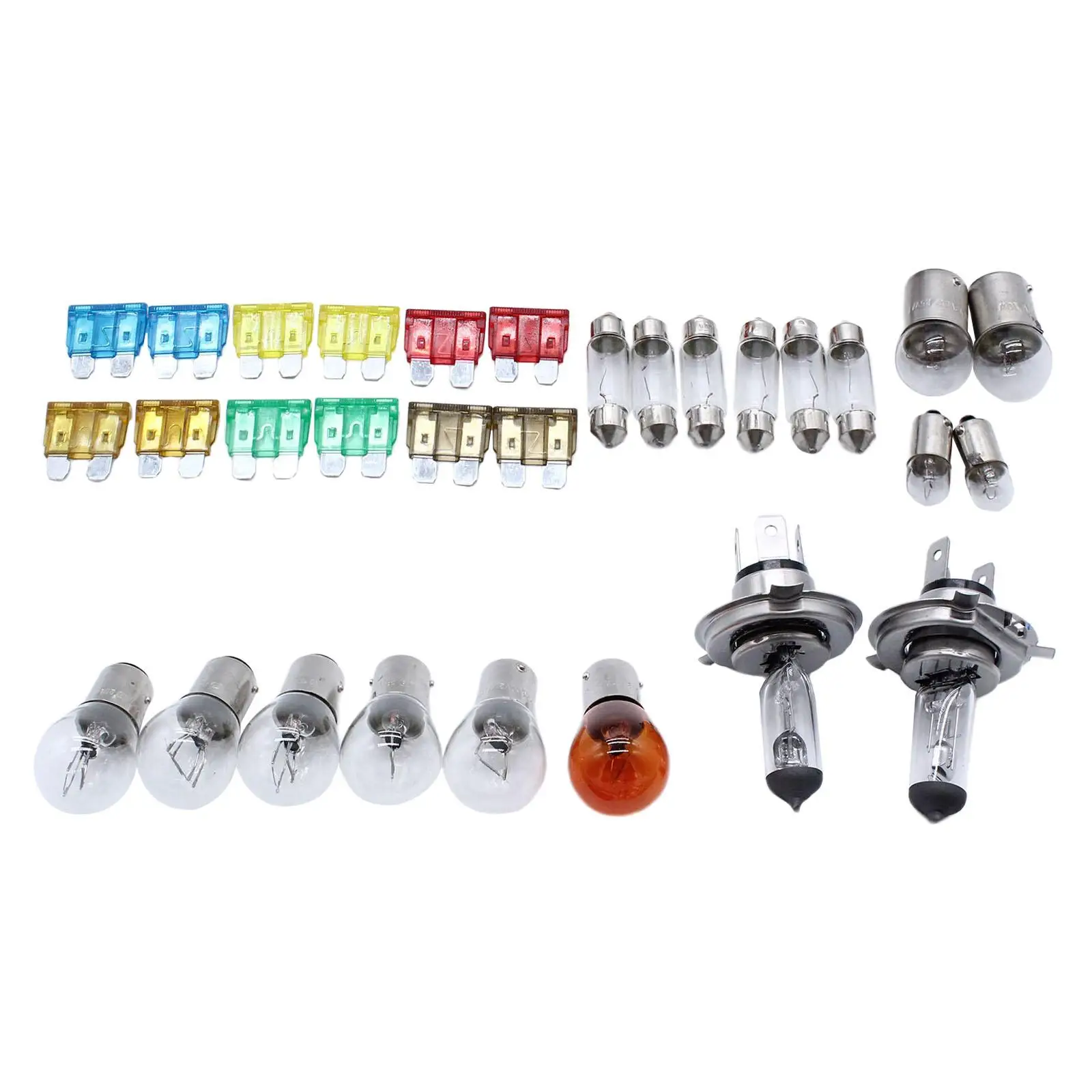 30 Pieces H4 Light Bulb Kit Set Automotive Headlight Bulbs Kit Spares Parts Fit for Cars