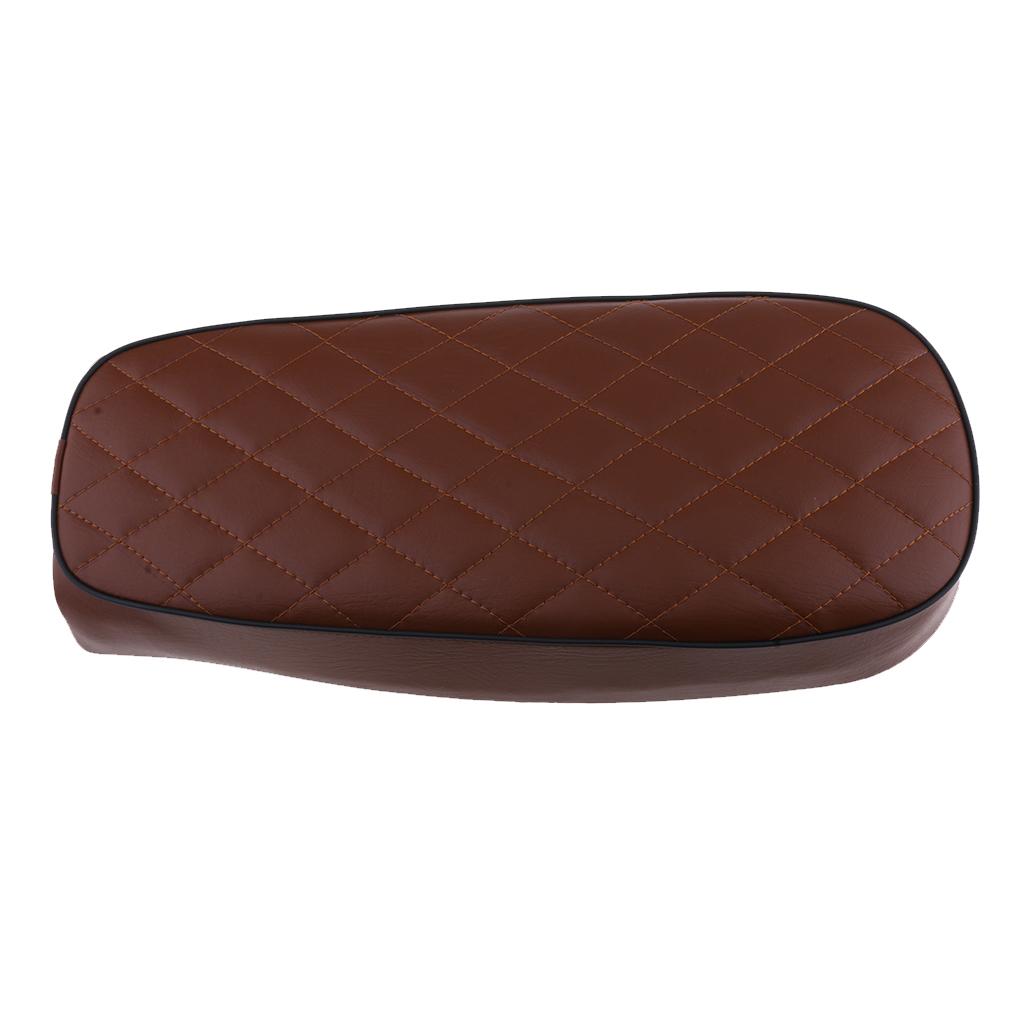 dolity Light Brown Saddle Cafe Racer Rhombus Vintage Seat Cushion for Honda CG125
