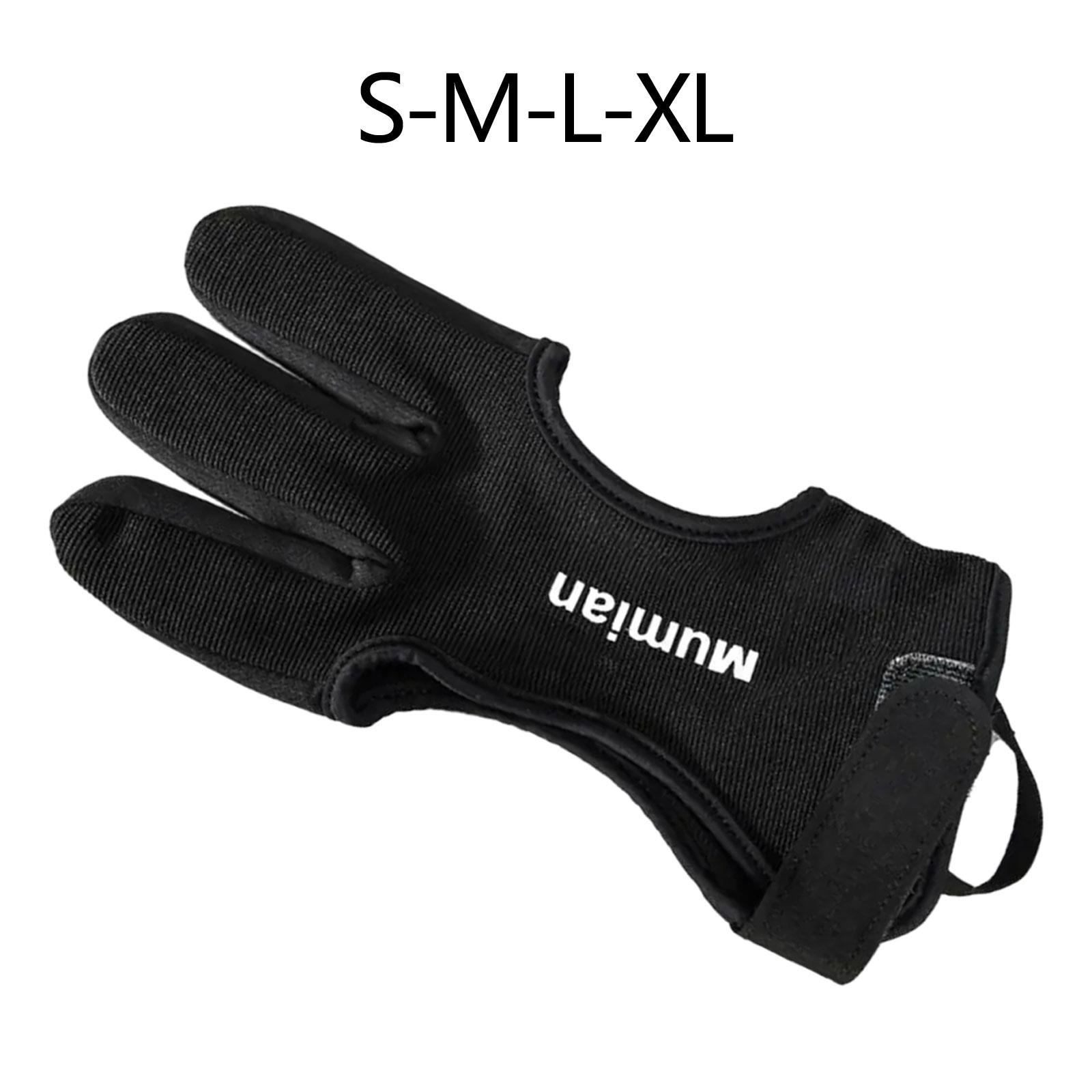 Outdoor Sports Archery Glove, Antislip Breathable Three , Black